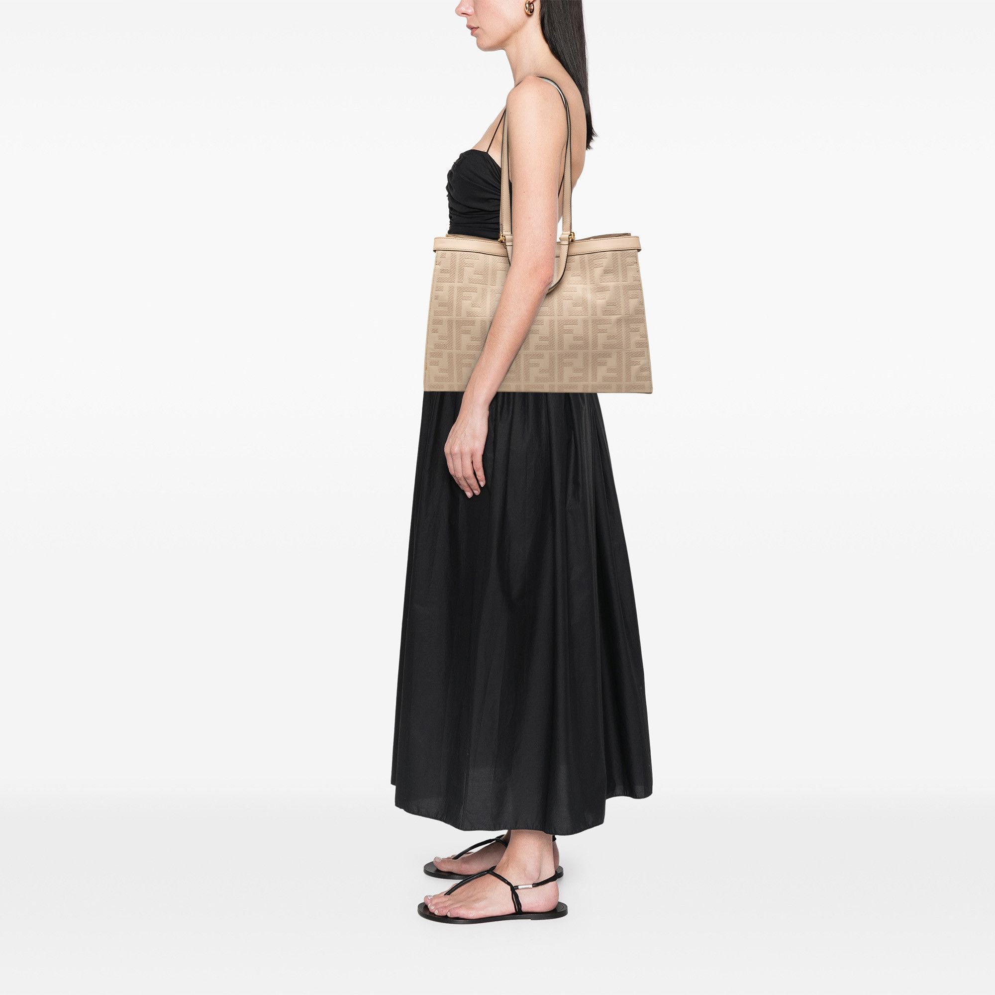 Fendi Fendi Zucca Embroidered Canvas Peekaboo X Tote Size ONE SIZE - 8 Thumbnail