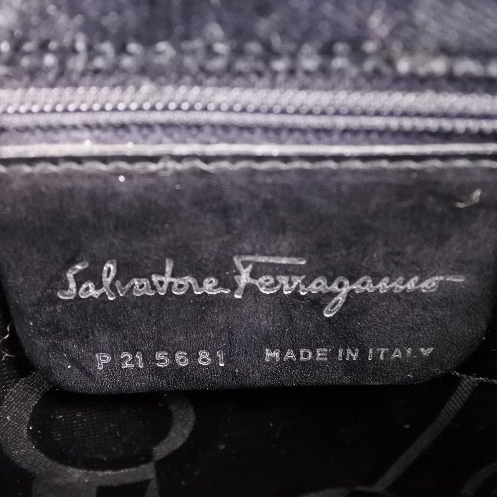 Salvatore Ferragamo Salvatore Ferragamo Salvatore Ferragamo Gancini 2way Bag Velour Handbag Textile Handbag 21-5681/18 DUTY FREE for USA Size ONE SIZE - 10 Thumbnail