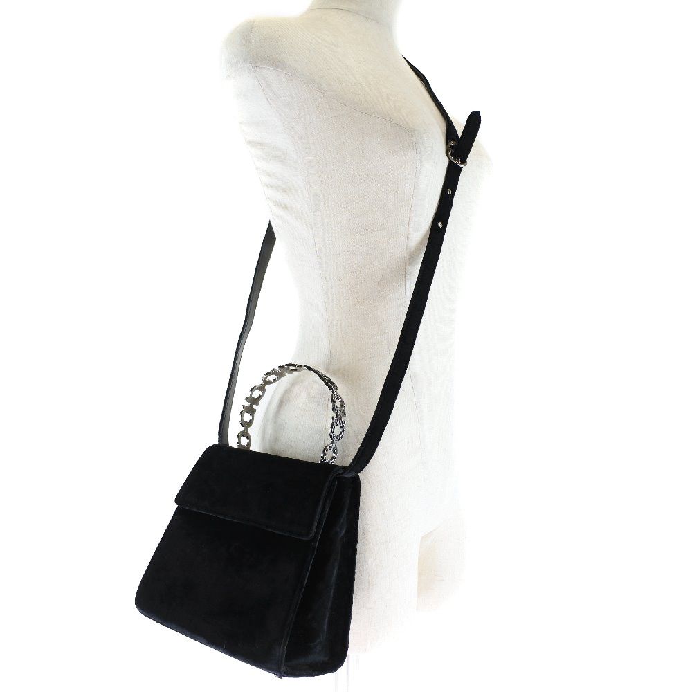 Salvatore Ferragamo Salvatore Ferragamo Salvatore Ferragamo Gancini 2way Bag Velour Handbag Textile Handbag 21-5681/18 DUTY FREE for USA Size ONE SIZE - 11 Thumbnail