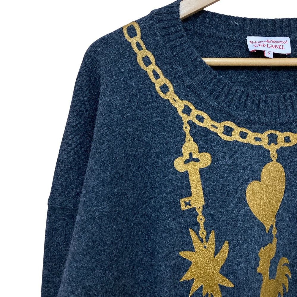 Vivienne Westwood Vivienne Westwood Vivienne Westwood Necklace Print Knit Sweater Textile Tops DUTY FREE for USA Size ONE SIZE - 2 Thumbnail
