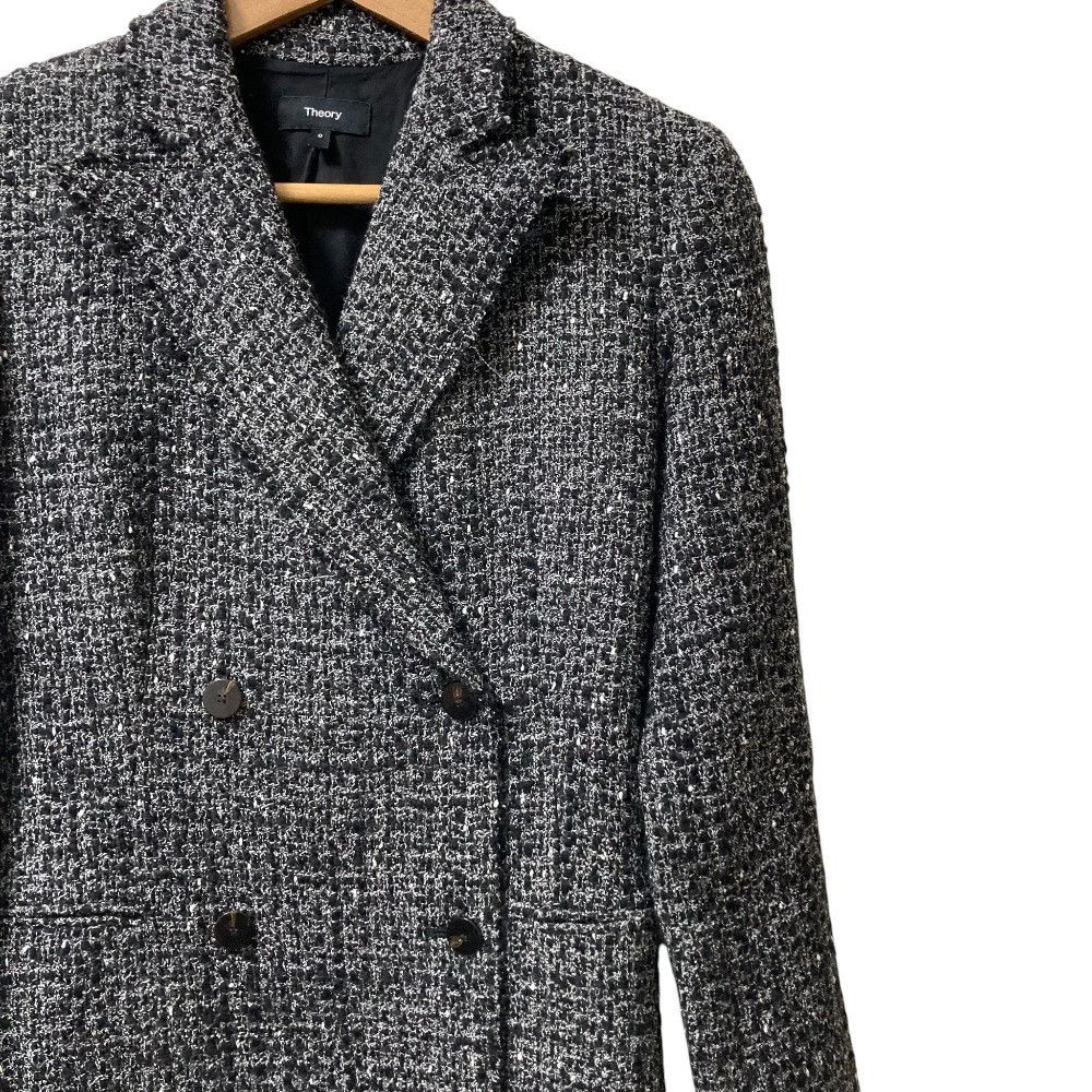 Theory Theory theory NOELLE TWEED Double-Breasted Tweed Blazer Textile Outerwear NOELLE TWEED DB BLAZER DR DUTY FREE for USA Size ONE SIZE - 2 Thumbnail