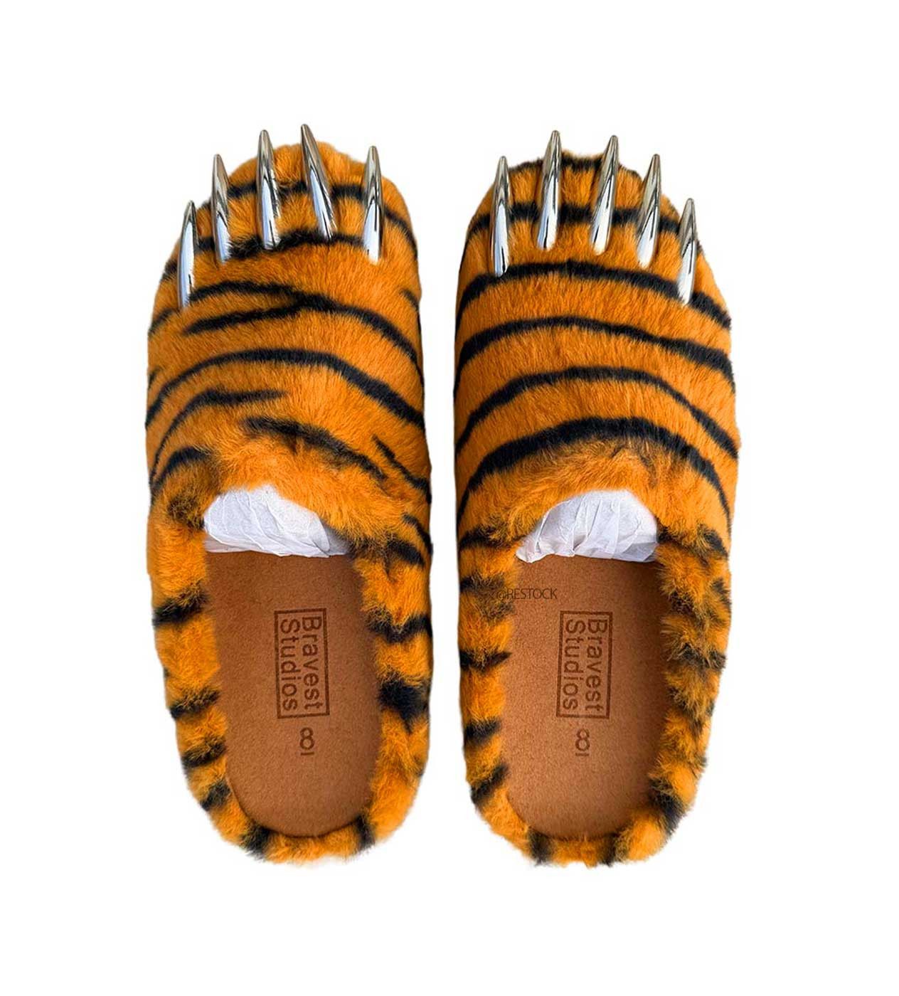 Bravest Studios x Glo Gang Tiger Bear Claw Mule Orange Flats Size US 5 / EU 37 - 2 Thumbnail