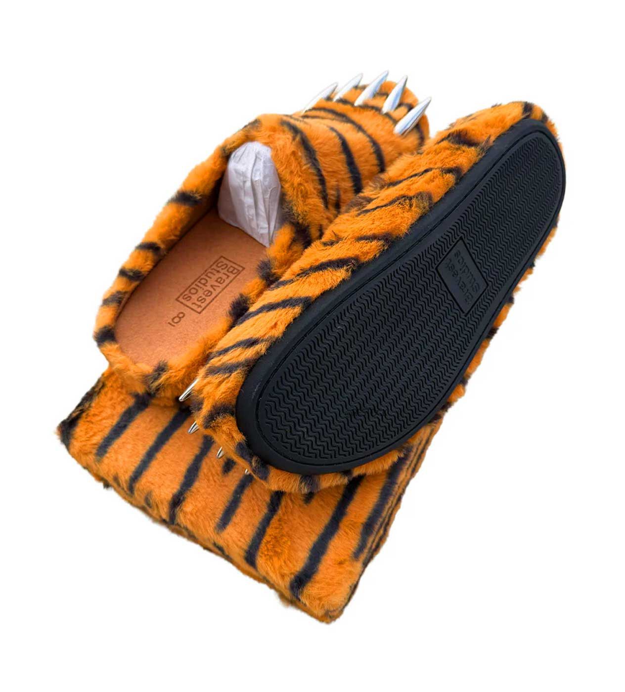 Bravest Studios x Glo Gang Tiger Bear Claw Mule Orange Flats Size US 5 / EU 37 - 3 Thumbnail