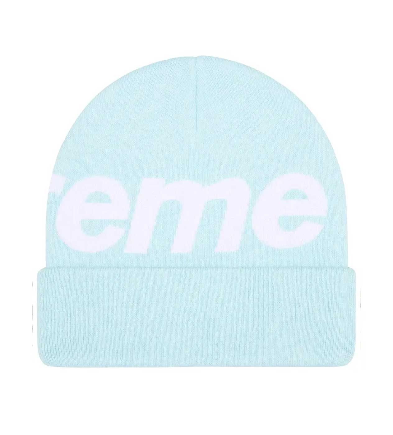 Supreme Big Logo Beanie Light Blue Size ONE SIZE - 2 Thumbnail