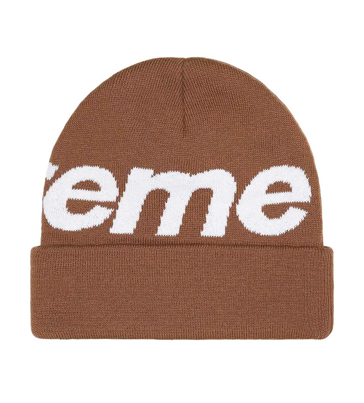 Supreme Big Logo Beanie Brown Size ONE SIZE - 2 Thumbnail