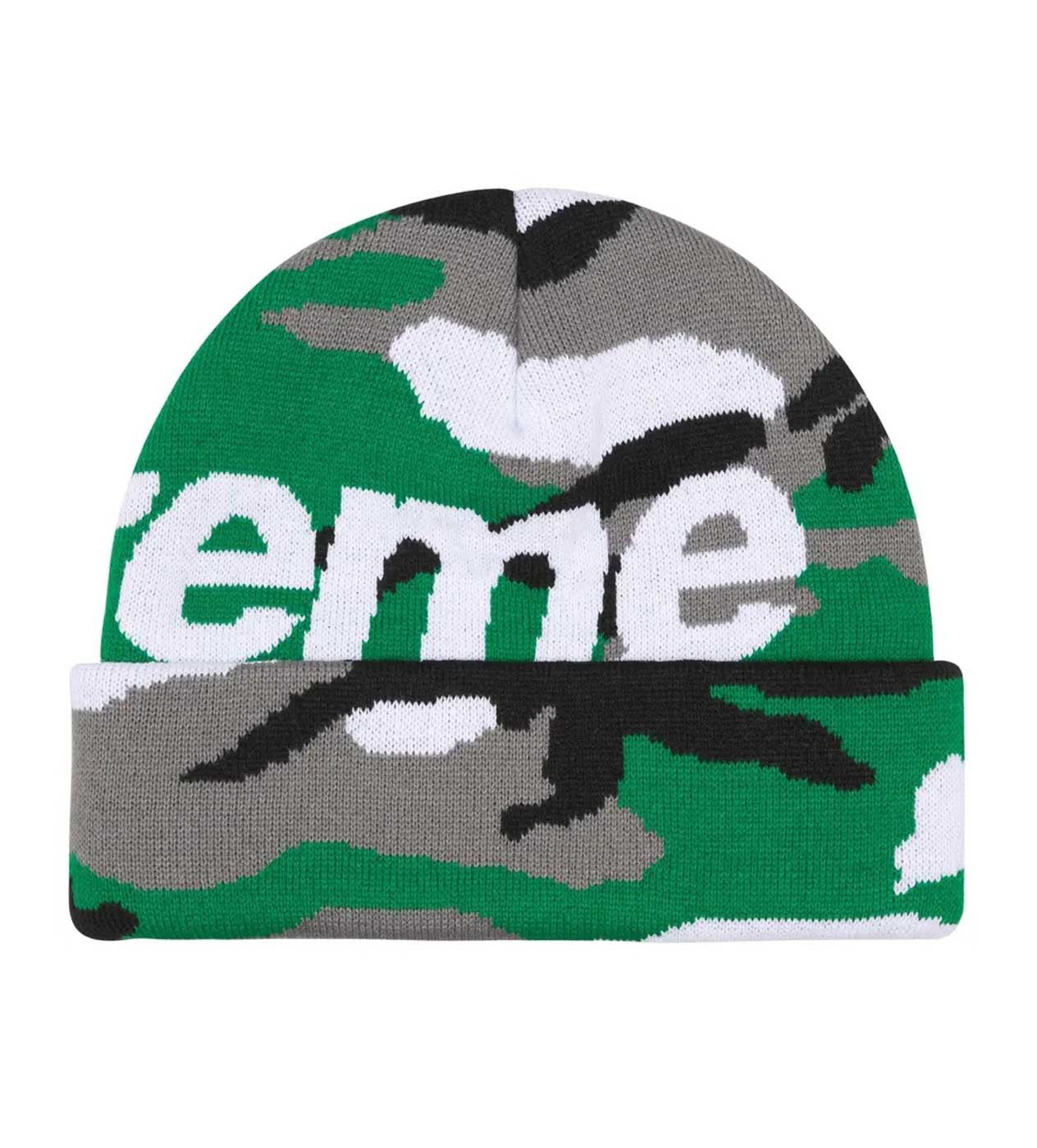 Supreme Big Logo Beanie Green Camo Size ONE SIZE - 2 Thumbnail
