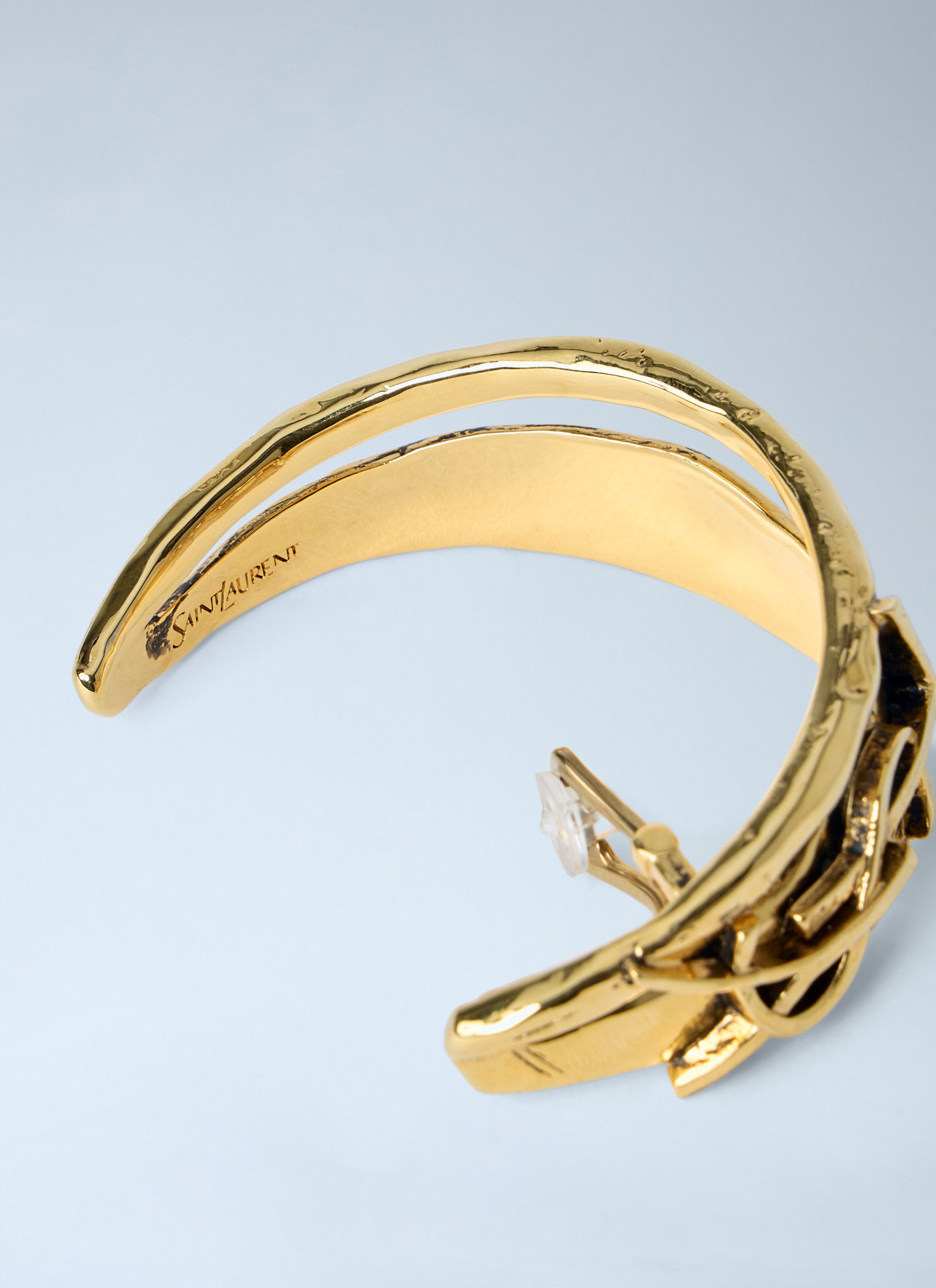 Saint Laurent Paris Sculpted Hoop Earrings Size ONE SIZE - 3 Thumbnail