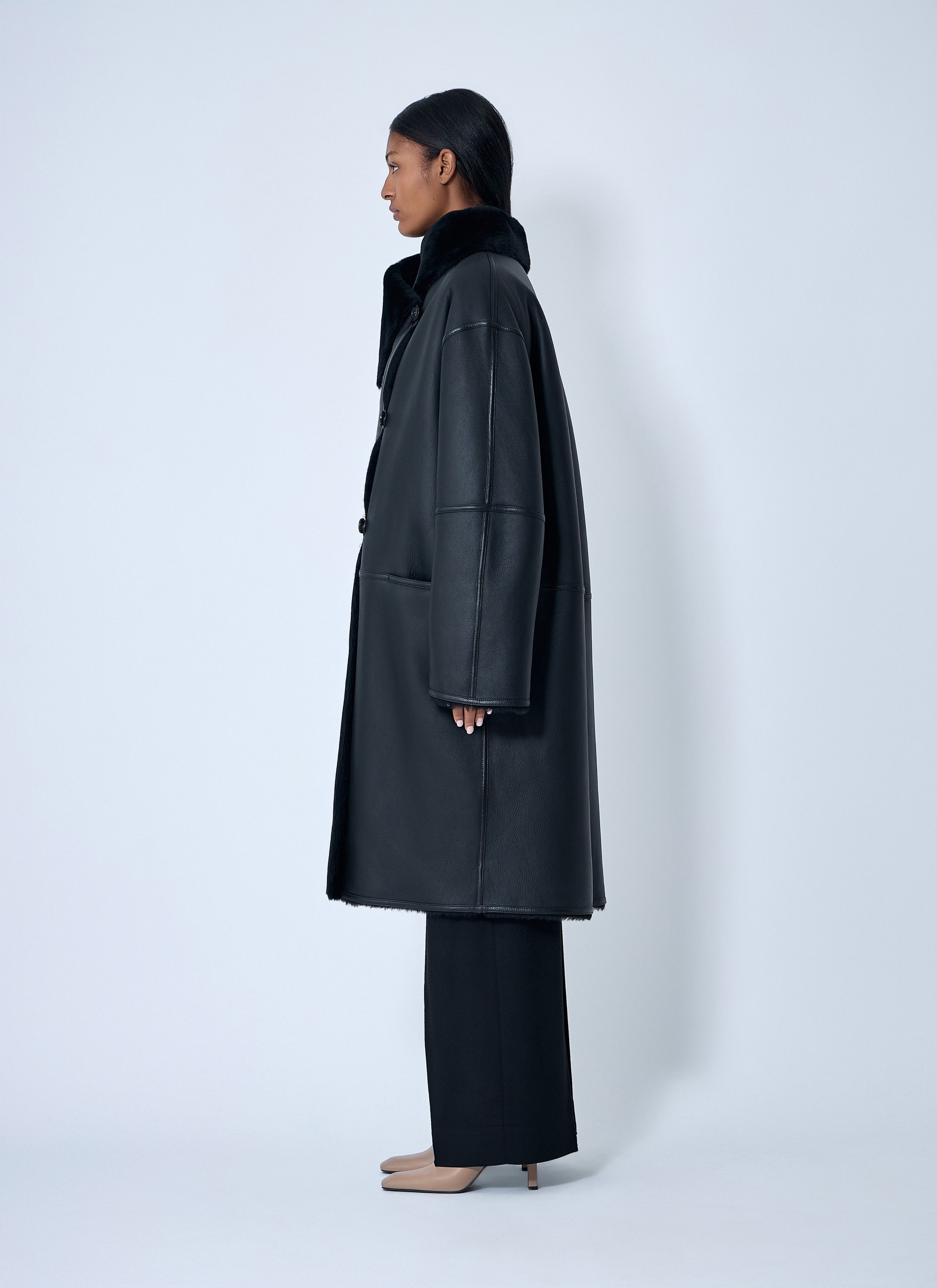 Toteme Shearling Wrap Coat Size S / US 4 / IT 40 - 3 Thumbnail