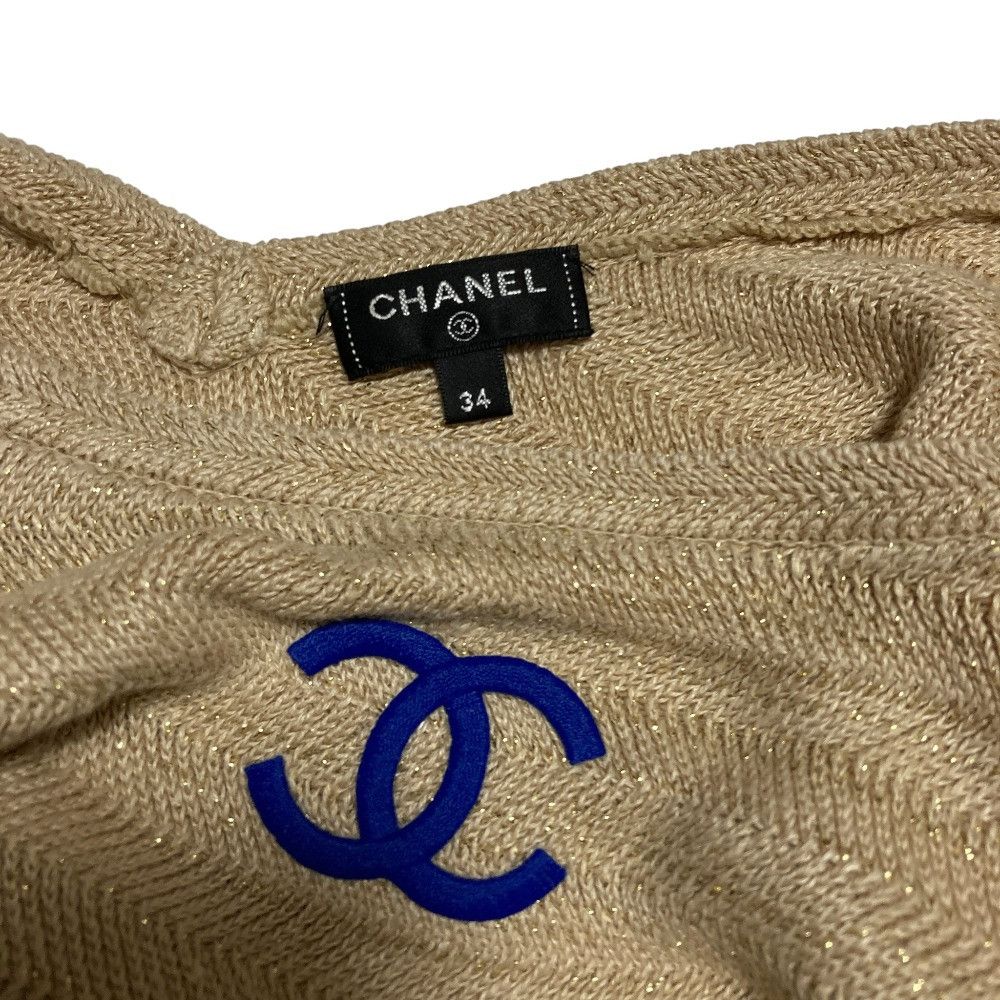Chanel Chanel Chanel Coco Mark Stripe Lame Knit Textile Tops P60542 DUTY FREE for USA Size ONE SIZE - 5 Thumbnail