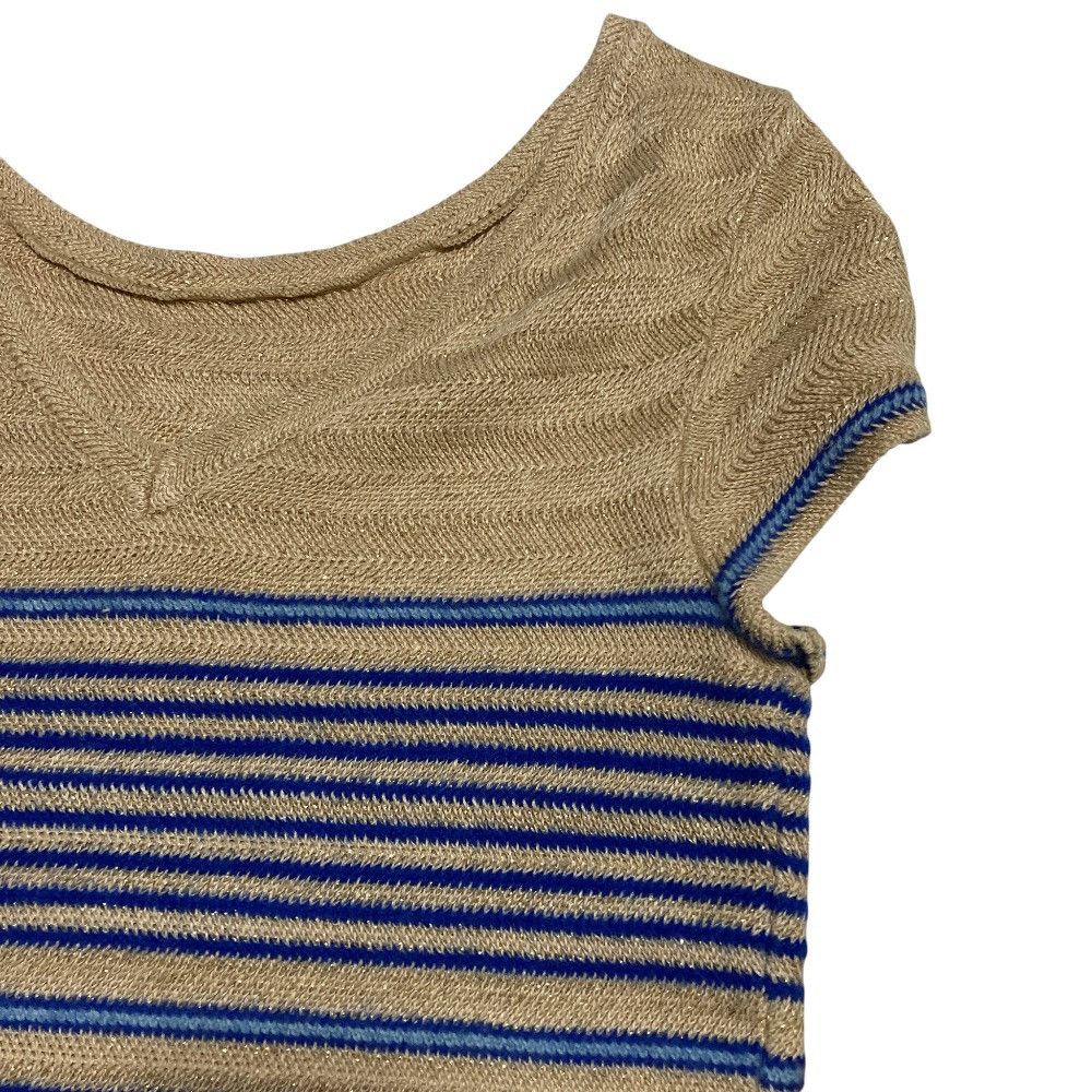 Chanel Chanel Chanel Coco Mark Stripe Lame Knit Textile Tops P60542 DUTY FREE for USA Size ONE SIZE - 3 Thumbnail
