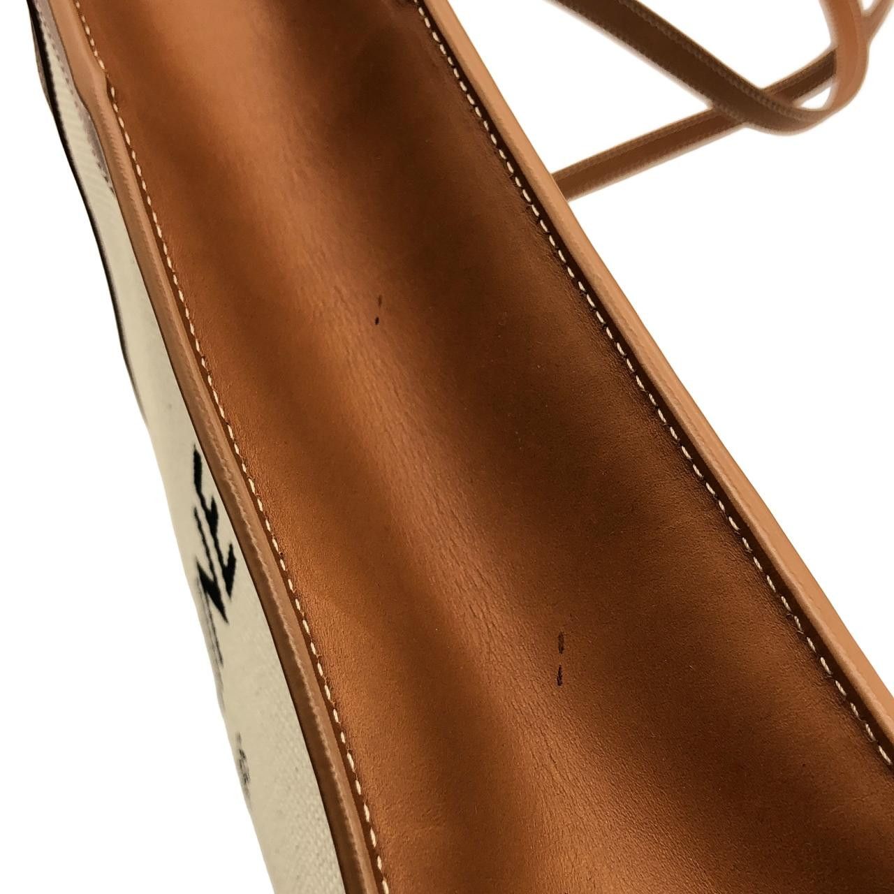 Celine Celine Celine Small Vertical Celine Cabas Cotton Canvas Calf Bag Textile Tote Bag 192082BNZ DUTY FREE for USA Size ONE SIZE - 4 Thumbnail