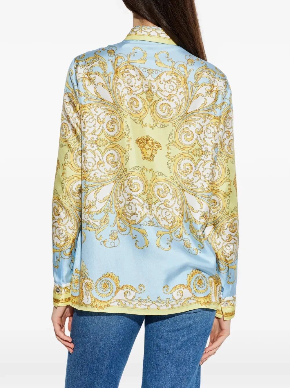 Versace Formal Shirt Print `Spring Barocco Foulard Pn 180` Size M / US 6-8 / IT 42-44 - 4 Thumbnail