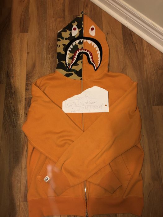 Bape shark clearance hoodie orange