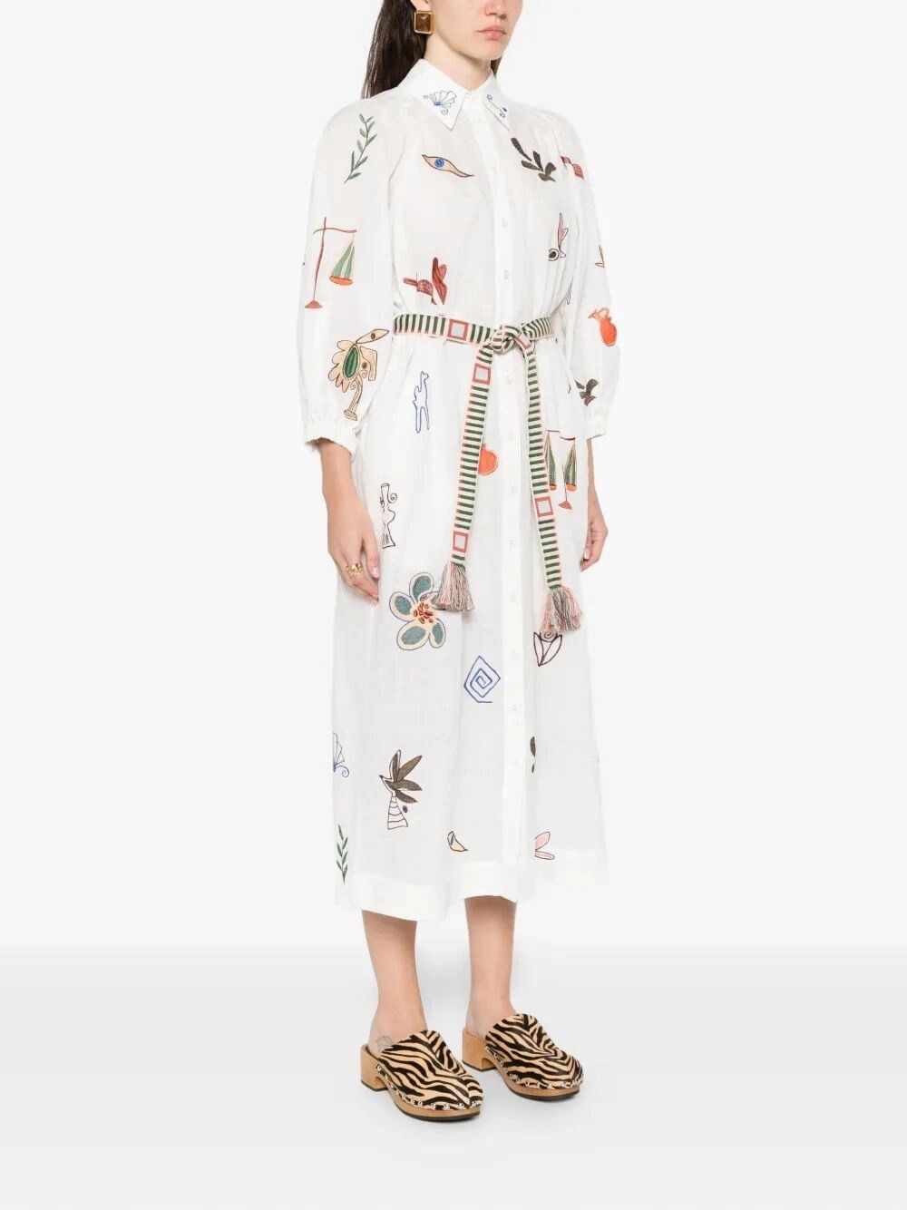 ALEMAIS `Mina` Embroidered Shirt Dress Size XS / US 0-2 / IT 36-38 - 5 Thumbnail