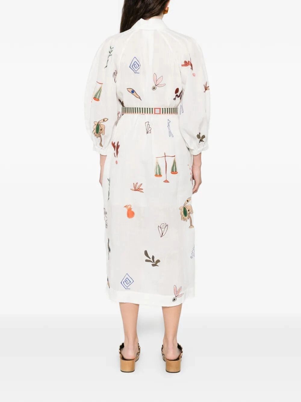 ALEMAIS `Mina` Embroidered Shirt Dress Size XS / US 0-2 / IT 36-38 - 3 Thumbnail