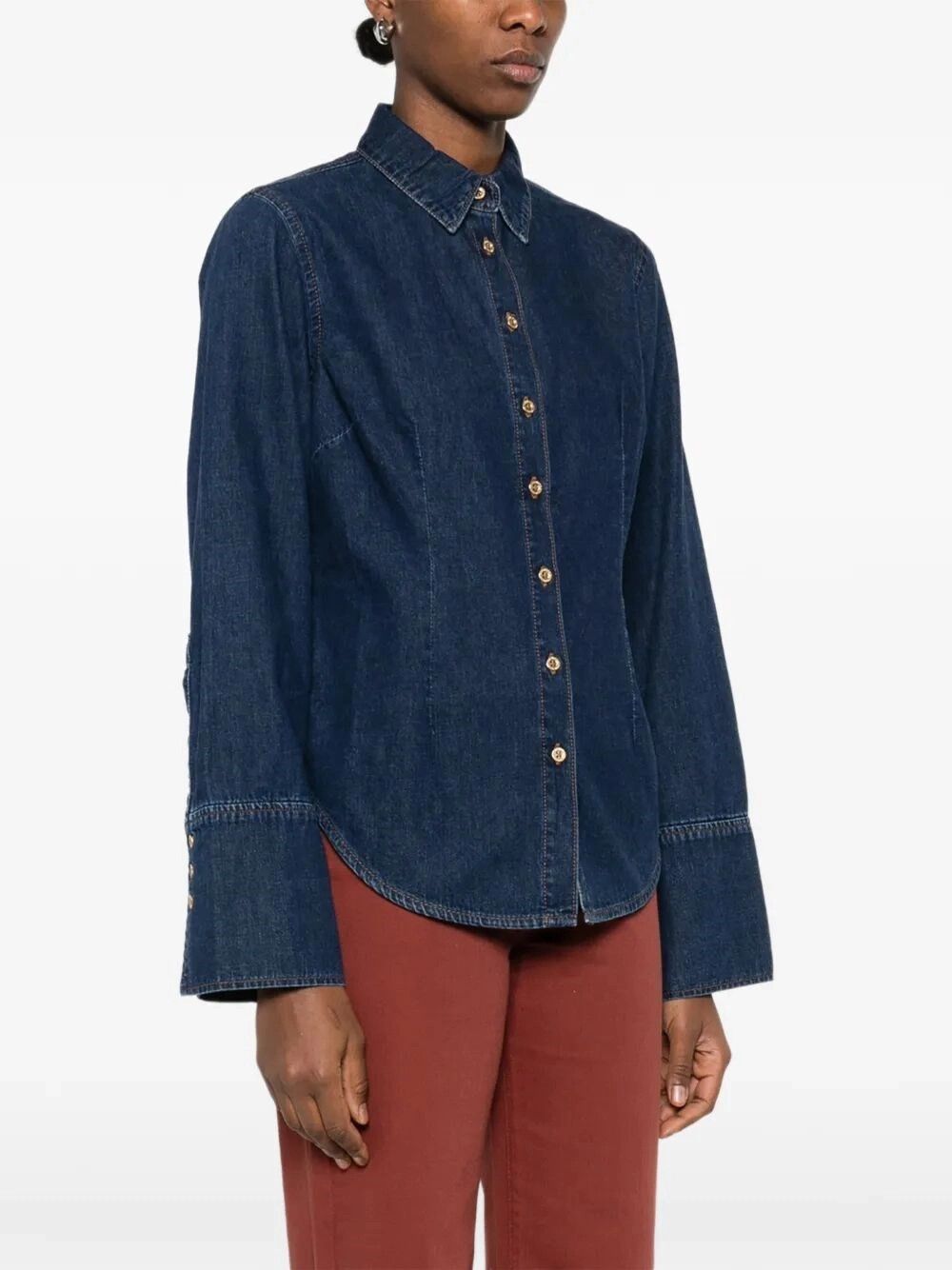 7 For All Mankind Shaped Shirt Indigo Soul Size L / US 10 / IT 46 - 4 Thumbnail