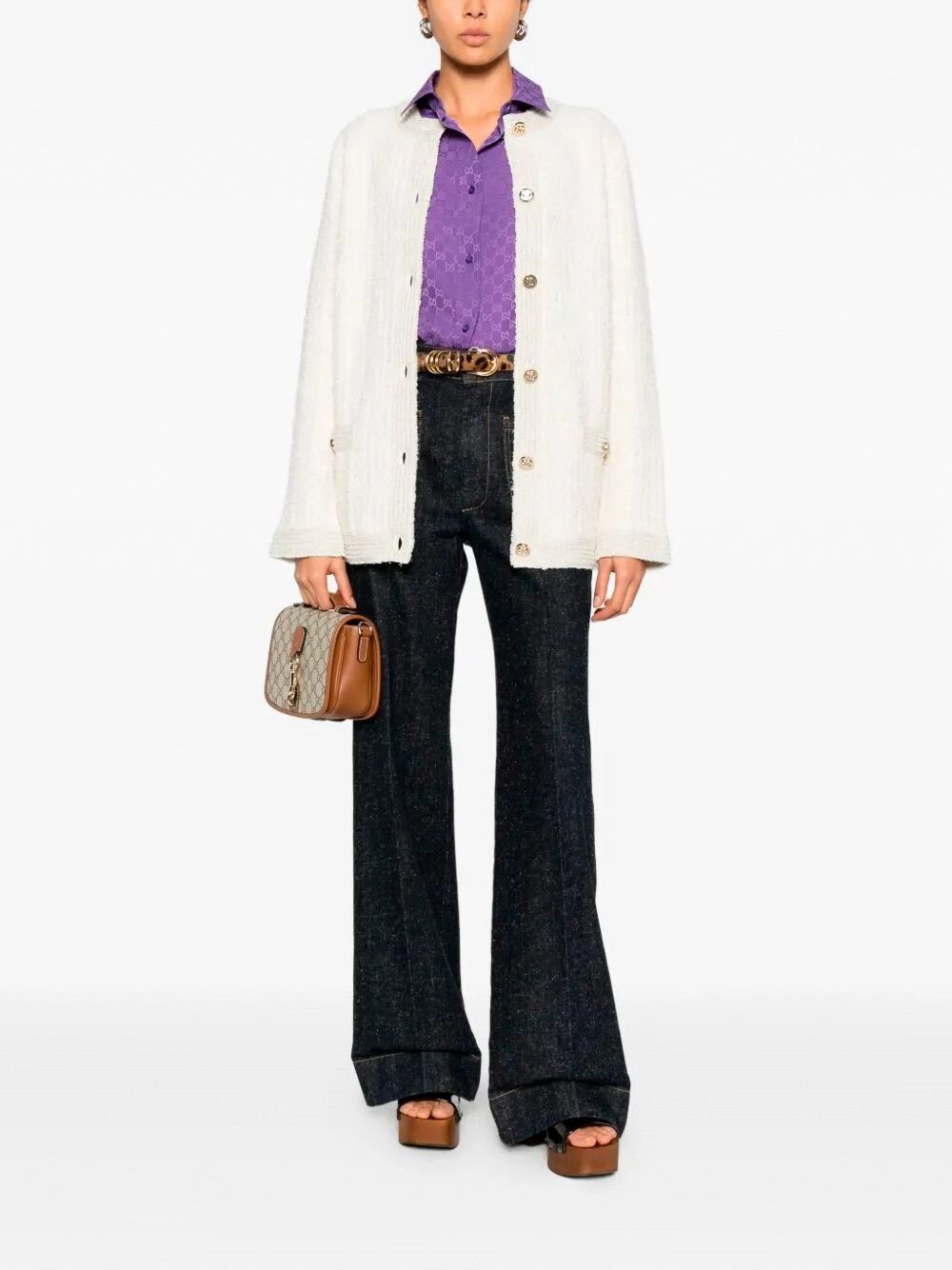 Gucci Long Sleeve Crew-Neck Cardigan Size XS / US 0-2 / IT 36-38 - 2 Thumbnail