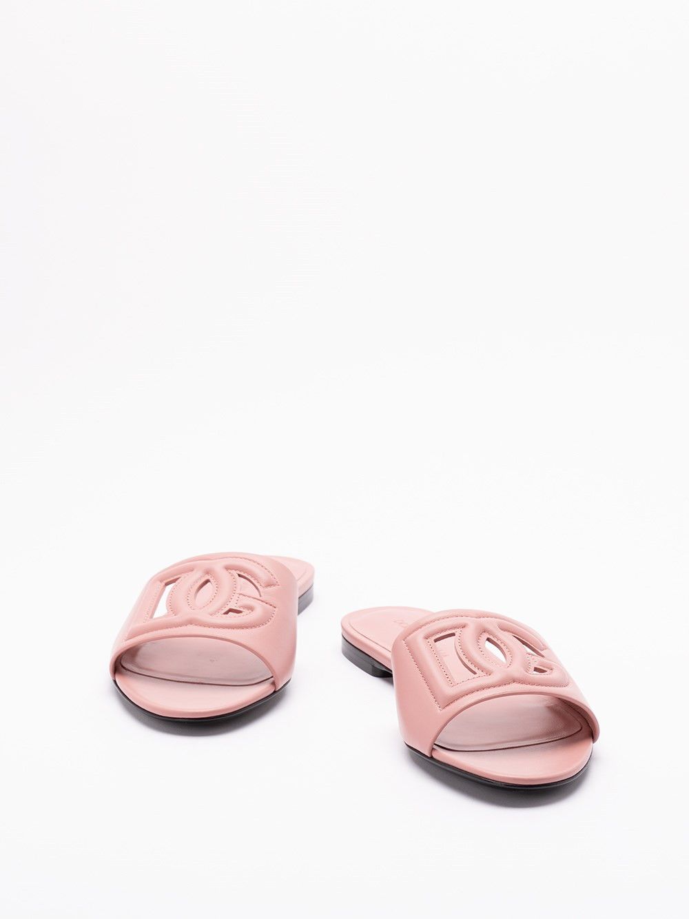 Dolce & Gabbana Calfskin Sliders With `DG` Logo Size US 9 / IT 39 - 2 Thumbnail