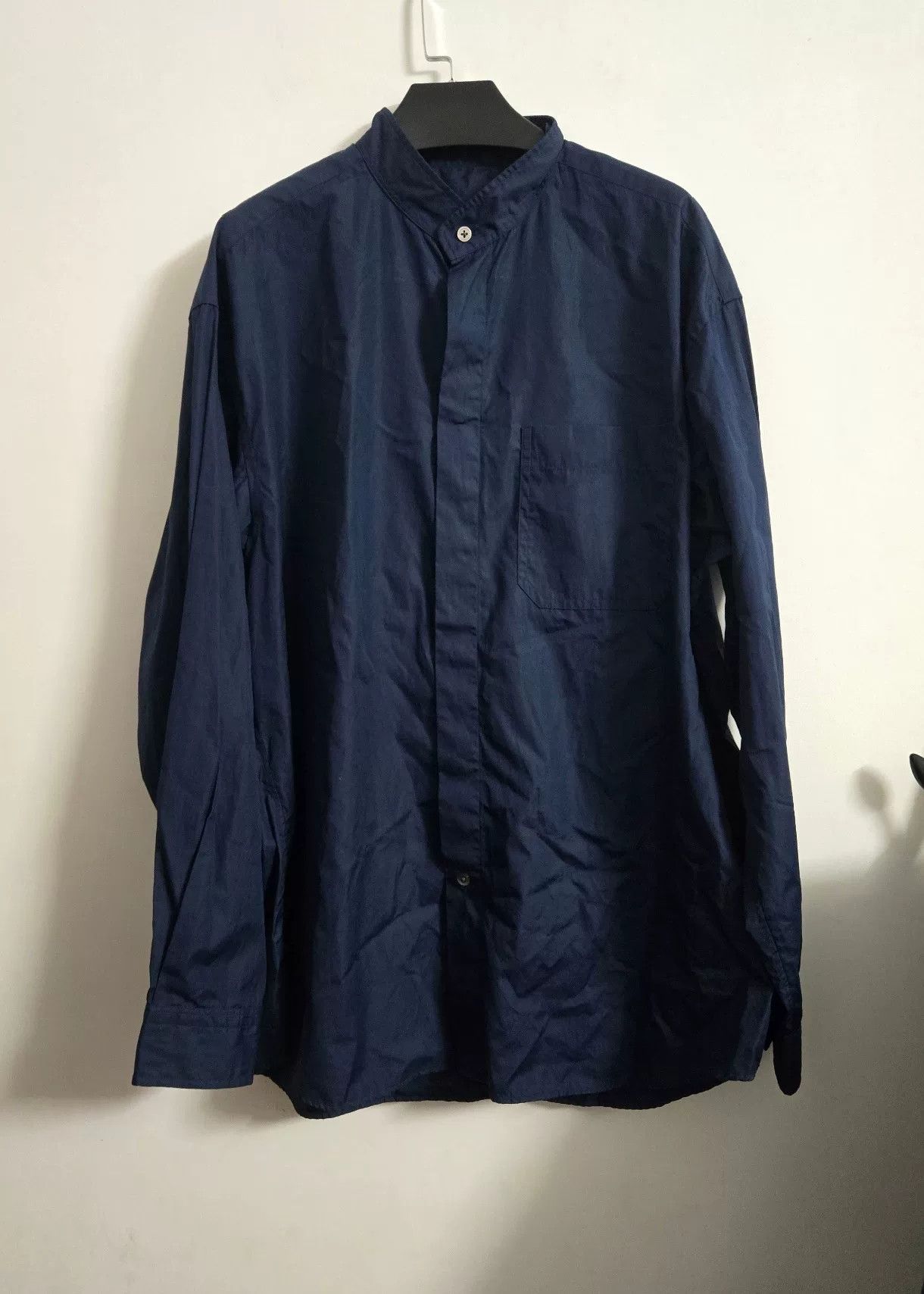 Porter Classic Porter Classic Blue Cotton Stand Collar Shirt Size US M / EU 48-50 / 2 - 2 Thumbnail
