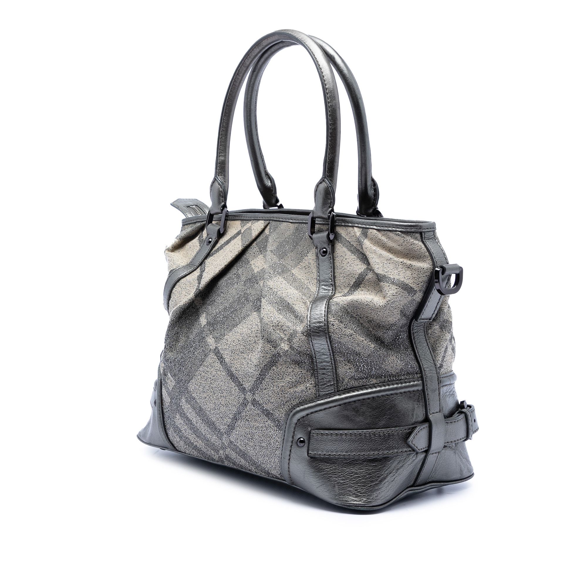 Burberry Burberry Glitter Smoke Check Canvas Check Satchel Size ONE SIZE - 2 Thumbnail