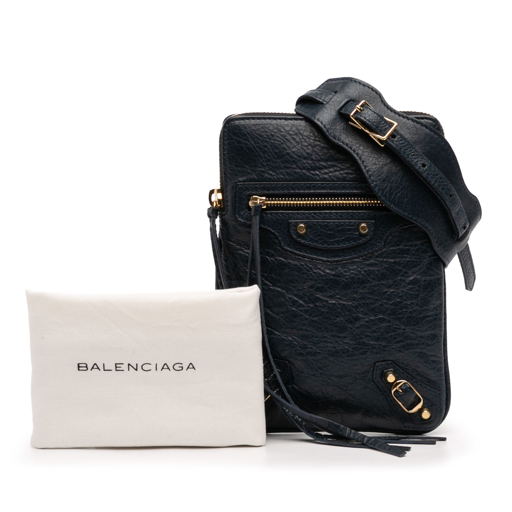 Balenciaga Balenciaga Lambskin Motocross Classic Phone Holder Bag Size ONE SIZE - 13 Thumbnail