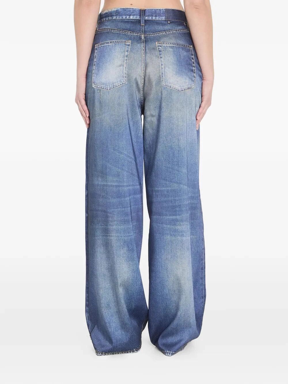 Golden Goose `Journey` Boyfriend Denim Pants With Print Size 28" / US 6 / IT 42 - 2 Thumbnail