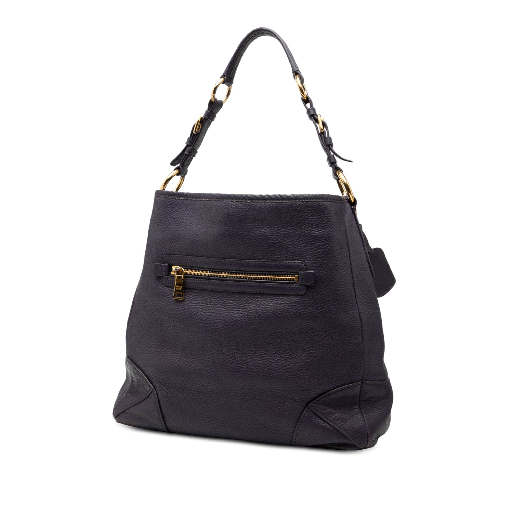 Prada Prada Vitello Daino Front Zip Hobo Size ONE SIZE - 2 Thumbnail