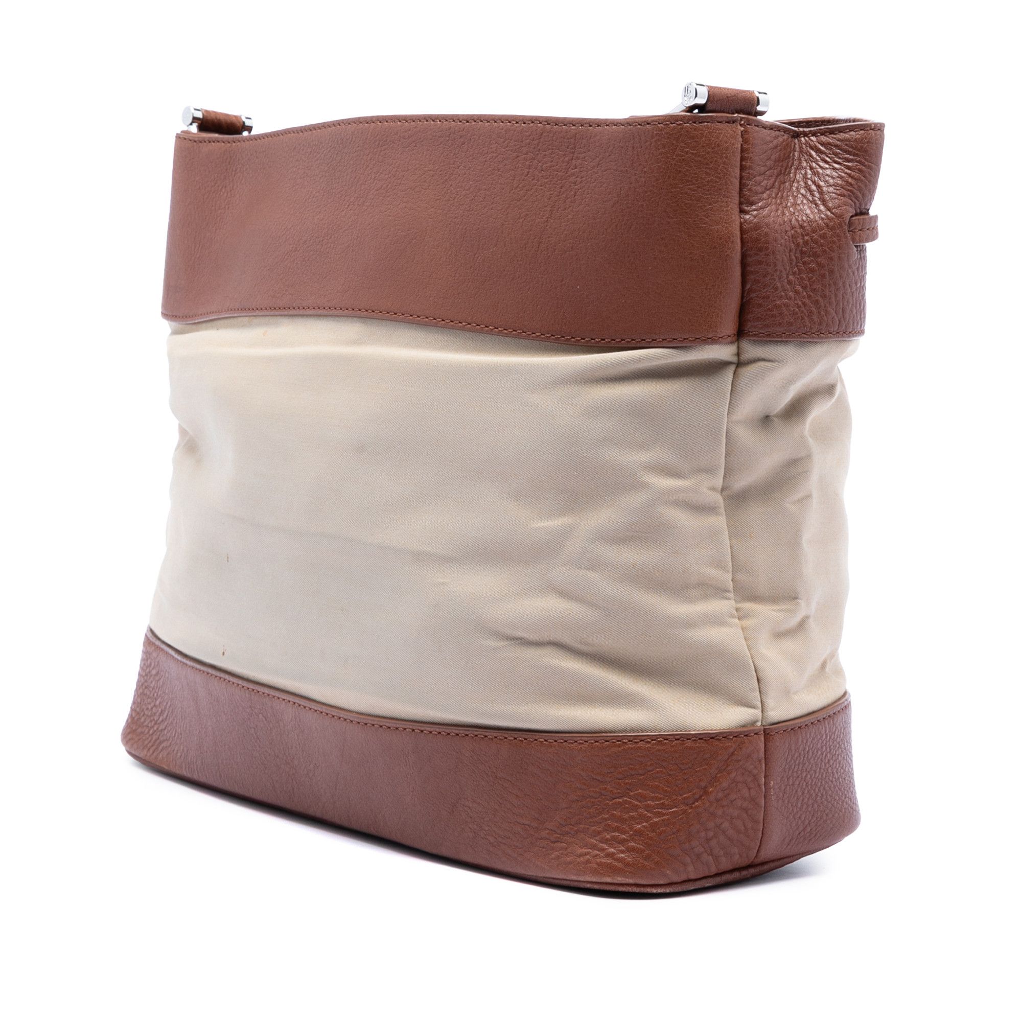 Burberry Burberry Leather Trimmed Canvas Drawstring Bucket Bag Size ONE SIZE - 2 Thumbnail