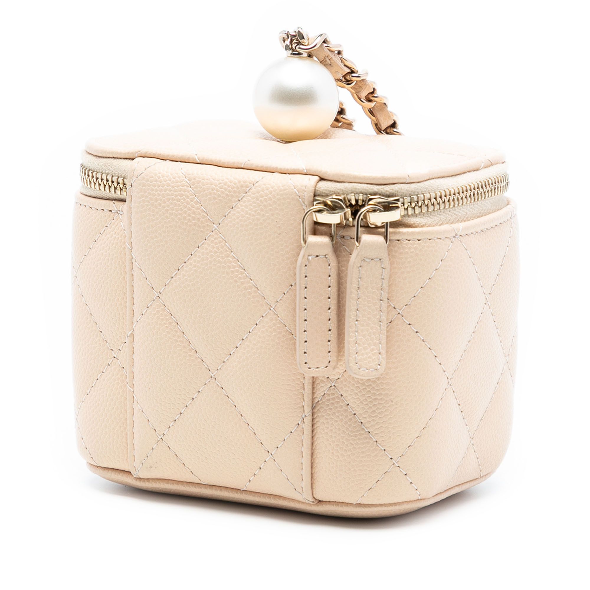 Chanel Chanel Mini Quilted Iridescent Caviar Pearl On Top Vanity Case With Chain Size ONE SIZE - 2 Thumbnail