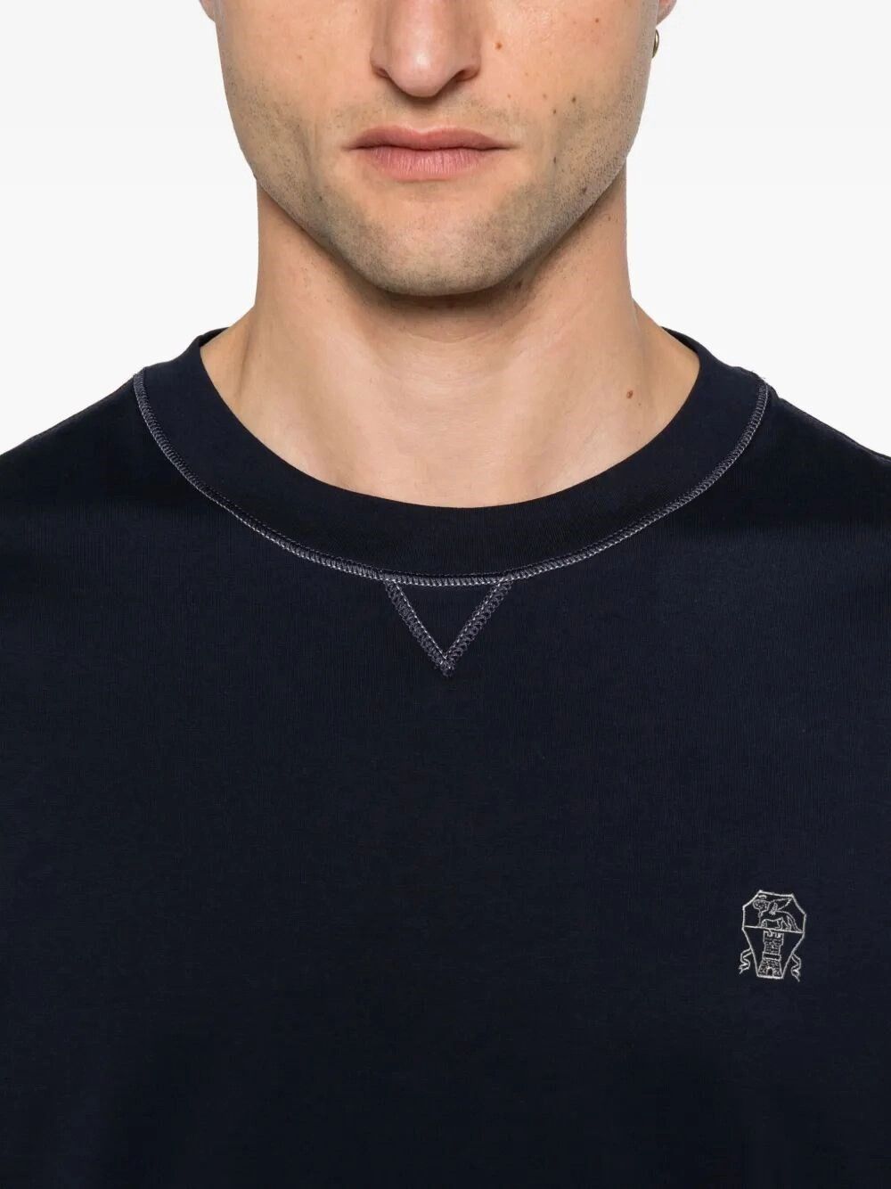 Brunello Cucinelli Crew-Neck T-Shirt With Logo Size US S / EU 44-46 / 1 - 4 Thumbnail