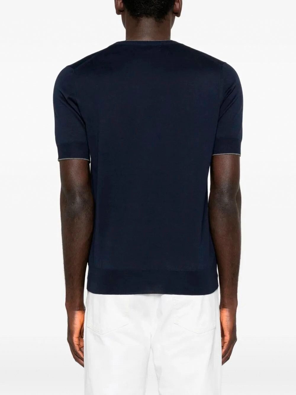 Brunello Cucinelli Cotton Lightweight Knit T-Shirt With Contrast Details Size US XL / EU 56 / 4 - 3 Thumbnail