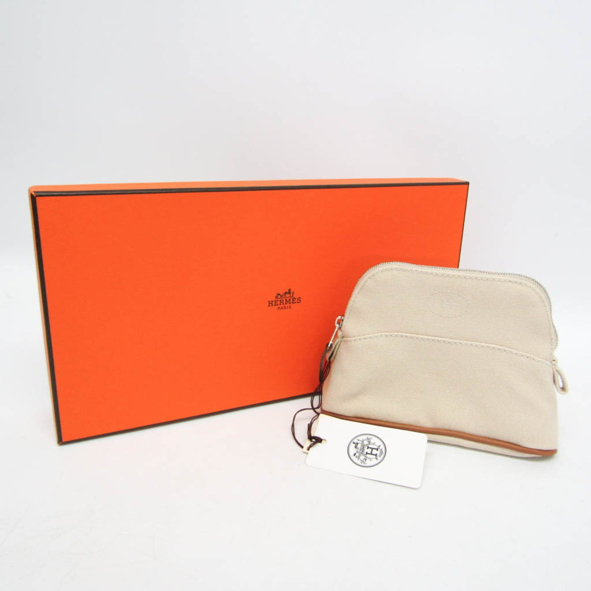 Hermes Hermes Bolide Mini Mini Women's Cotton Pouch Light Beige Size ONE SIZE - 2 Thumbnail