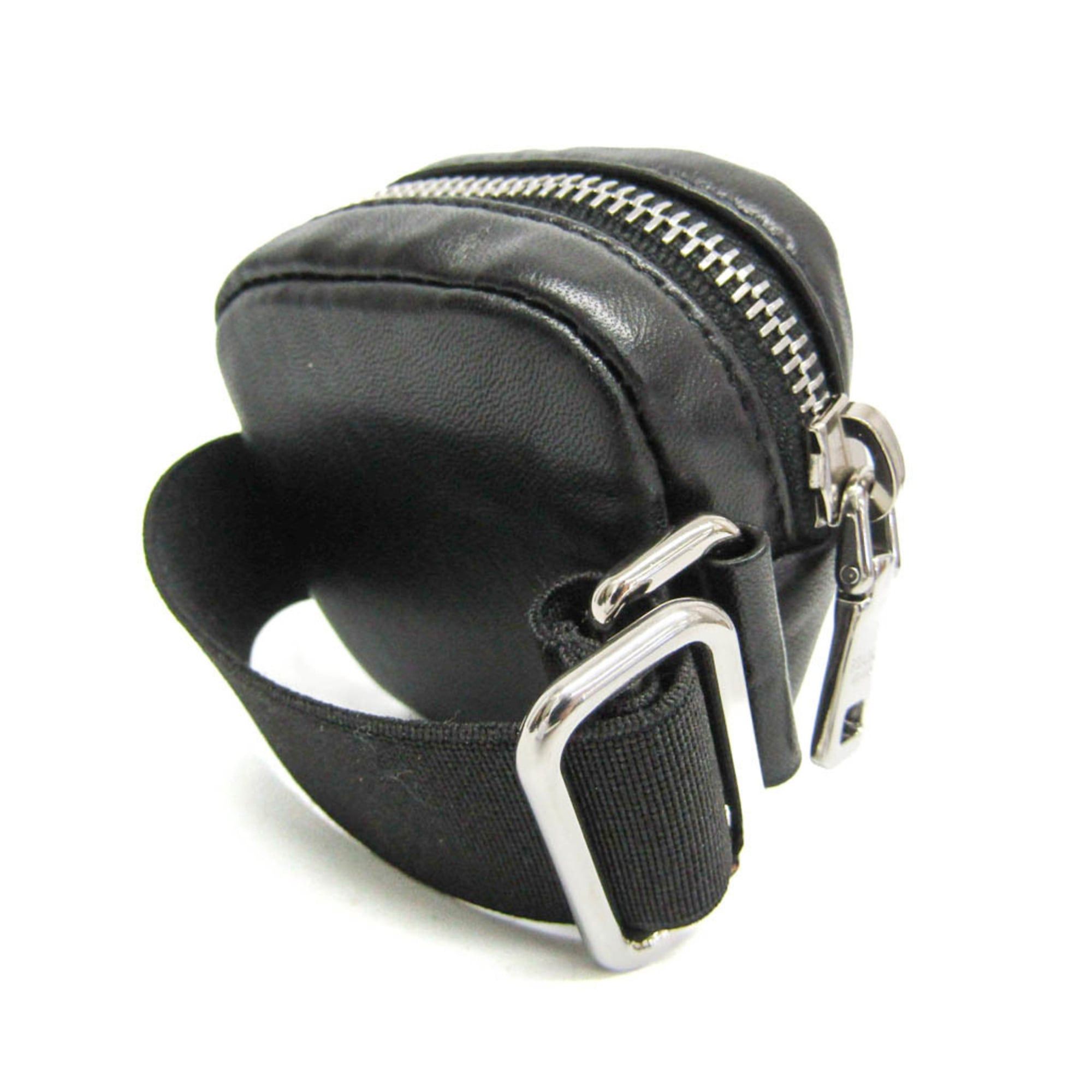Prada Prada Belt Pouch 1TT137 Women,Men Leather Pouch Black Size ONE SIZE - 3 Thumbnail