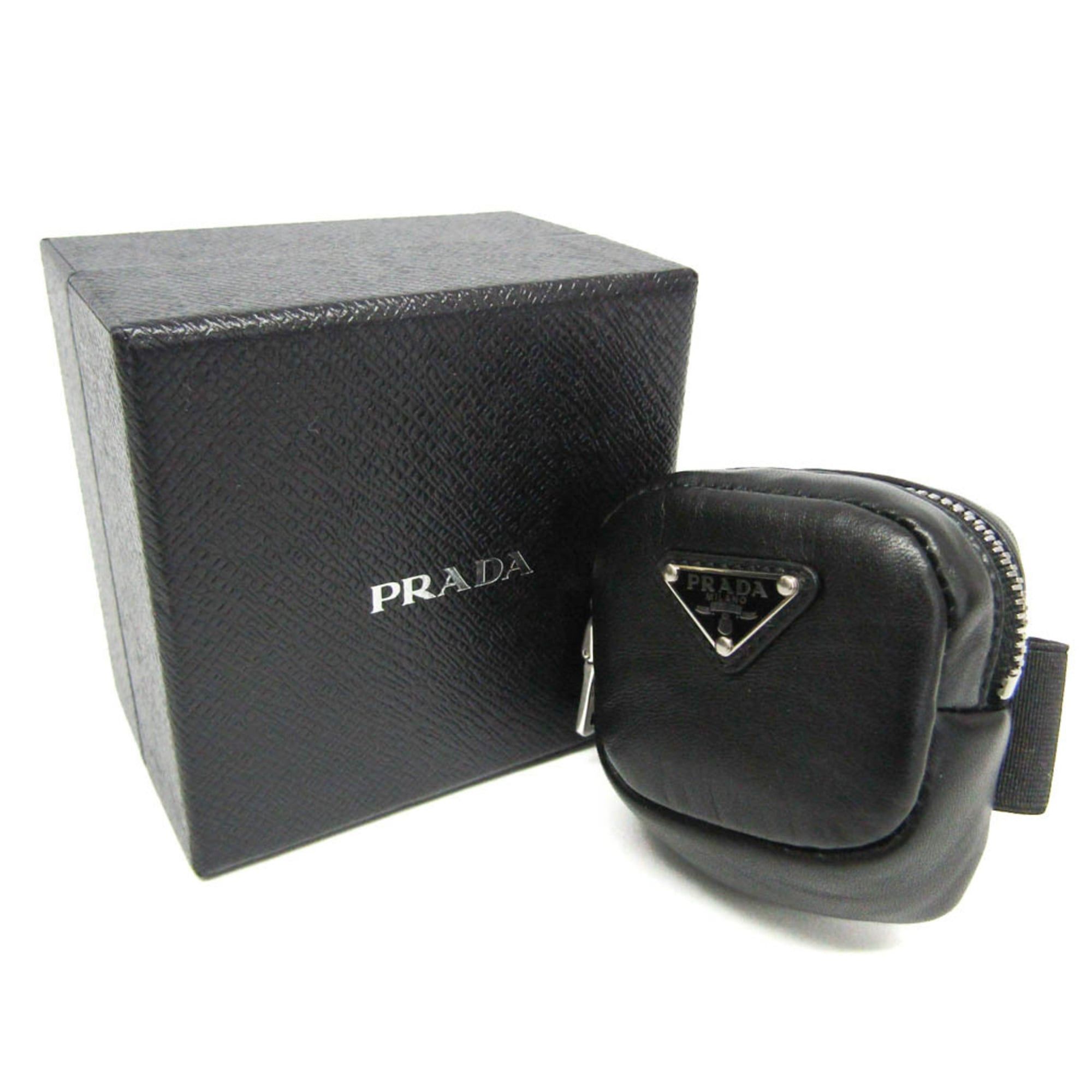 Prada Prada Belt Pouch 1TT137 Women,Men Leather Pouch Black Size ONE SIZE - 2 Thumbnail