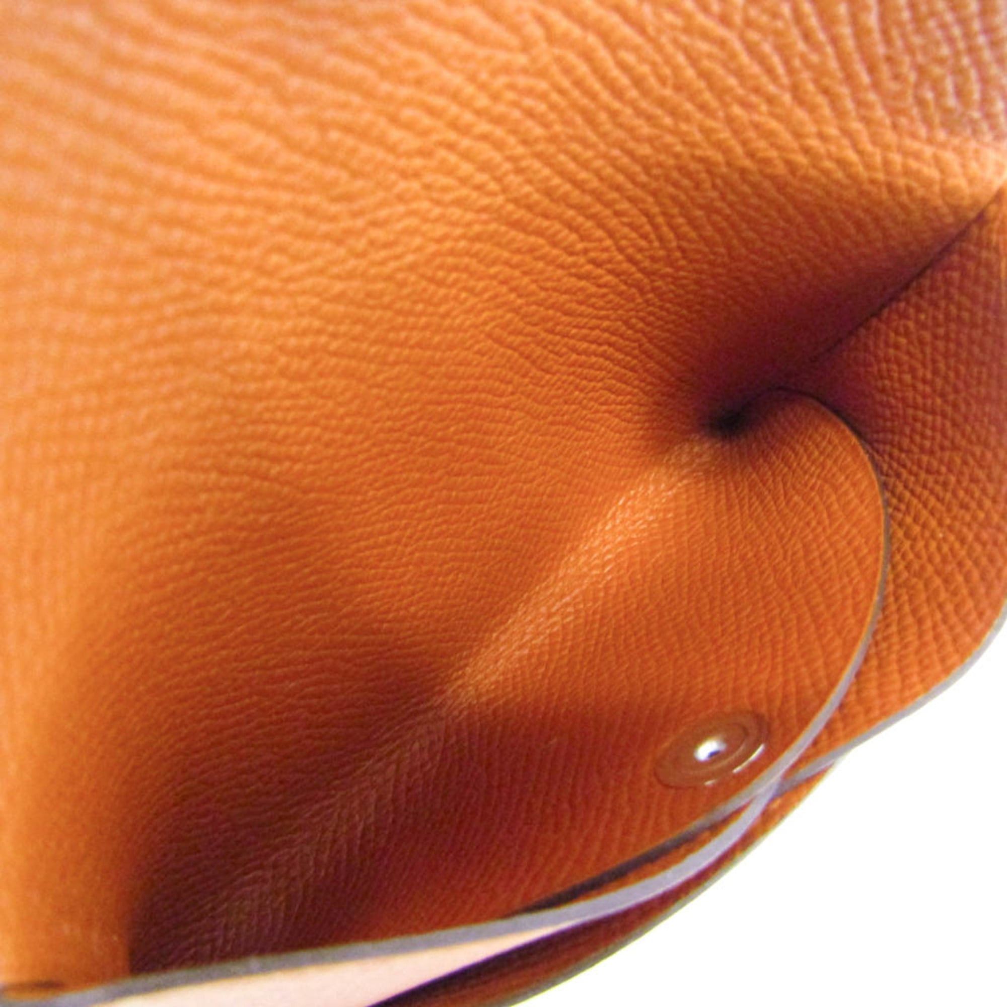 Hermes Hermes Calvi Duo Epsom Leather Card Case Red Brown Size ONE SIZE - 5 Thumbnail