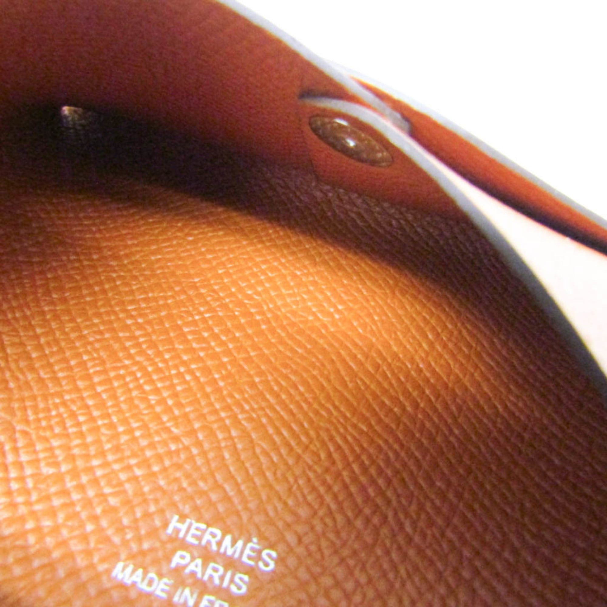 Hermes Hermes Calvi Duo Epsom Leather Card Case Red Brown Size ONE SIZE - 8 Thumbnail