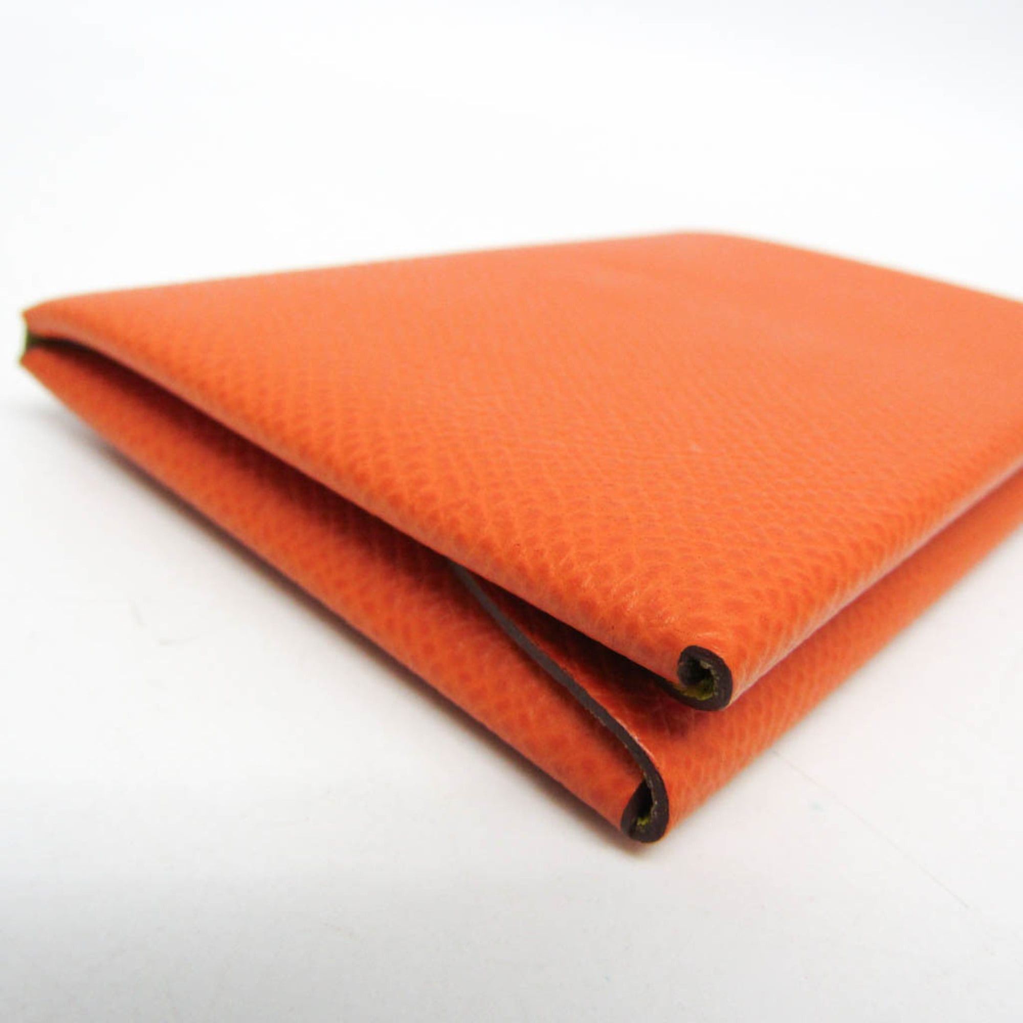 Hermes Hermes Calvi Duo Verso Epsom Leather Card Case Orange,Yellow Size ONE SIZE - 7 Thumbnail