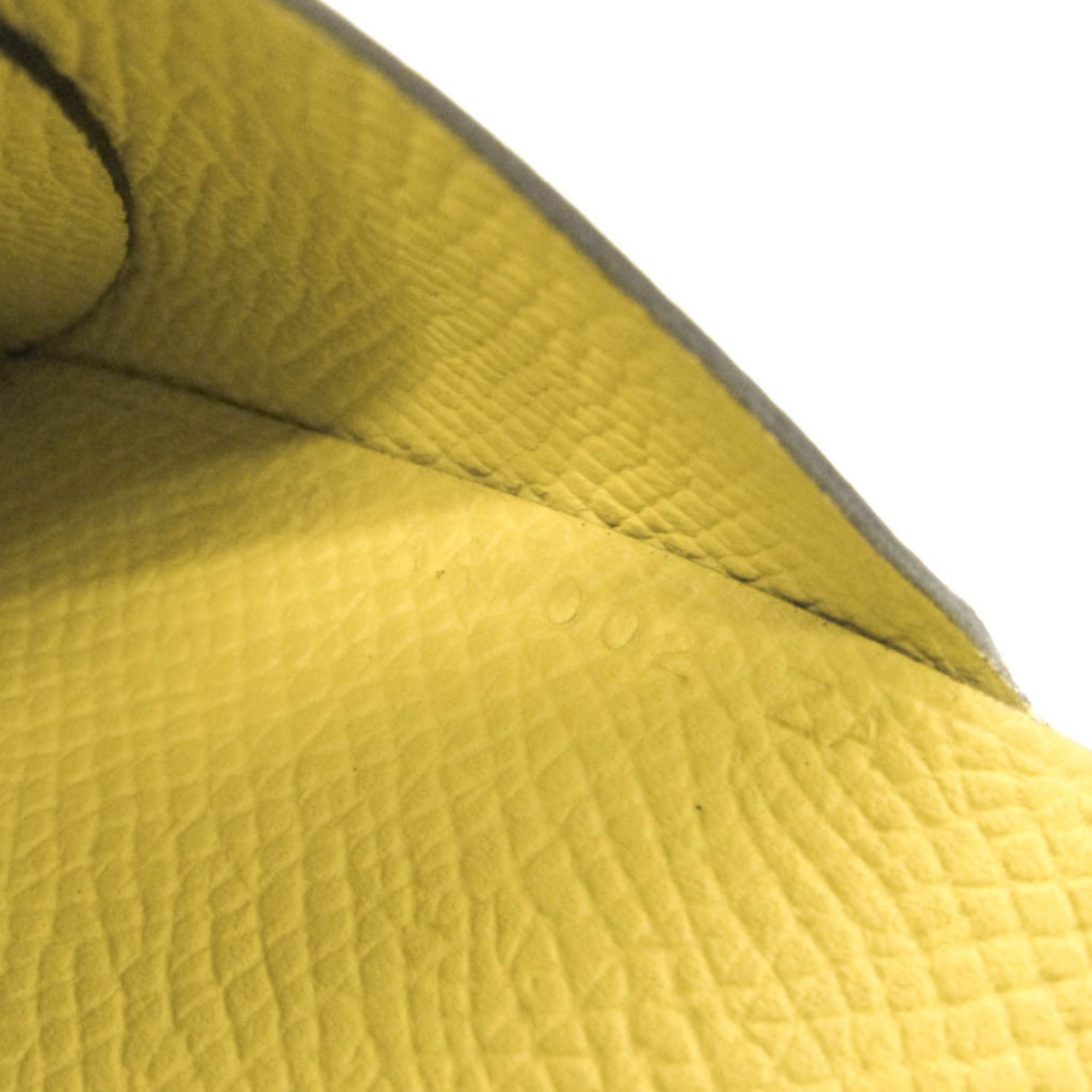 Hermes Hermes Calvi Duo Verso Epsom Leather Card Case Orange,Yellow Size ONE SIZE - 11 Thumbnail