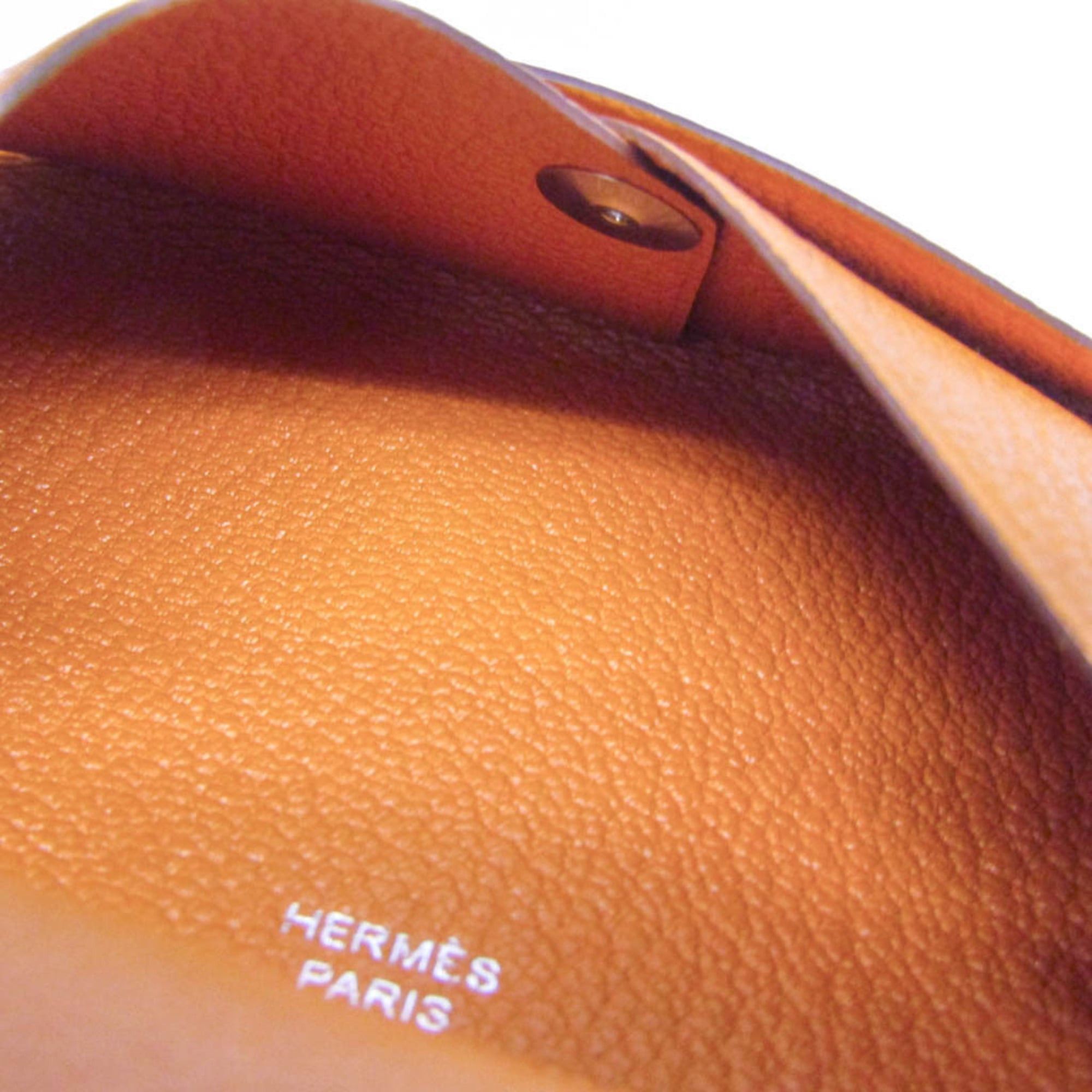 Hermes Hermes Calvi Duo Chevre Leather Card Case Orange Size ONE SIZE - 9 Thumbnail