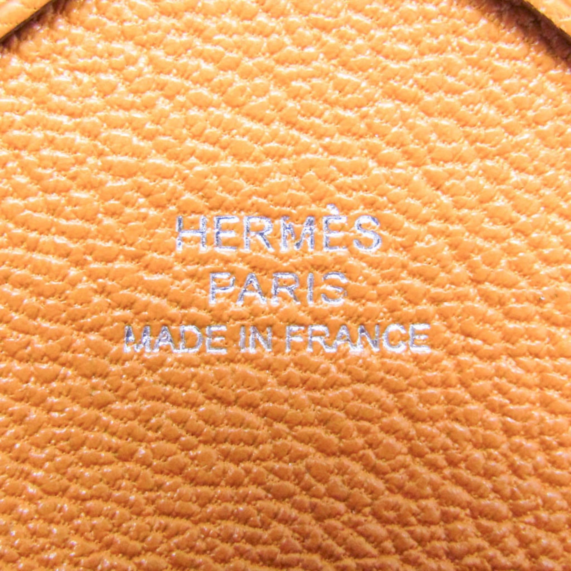 Hermes Hermes Calvi Duo Chevre Leather Card Case Orange Size ONE SIZE - 10 Thumbnail