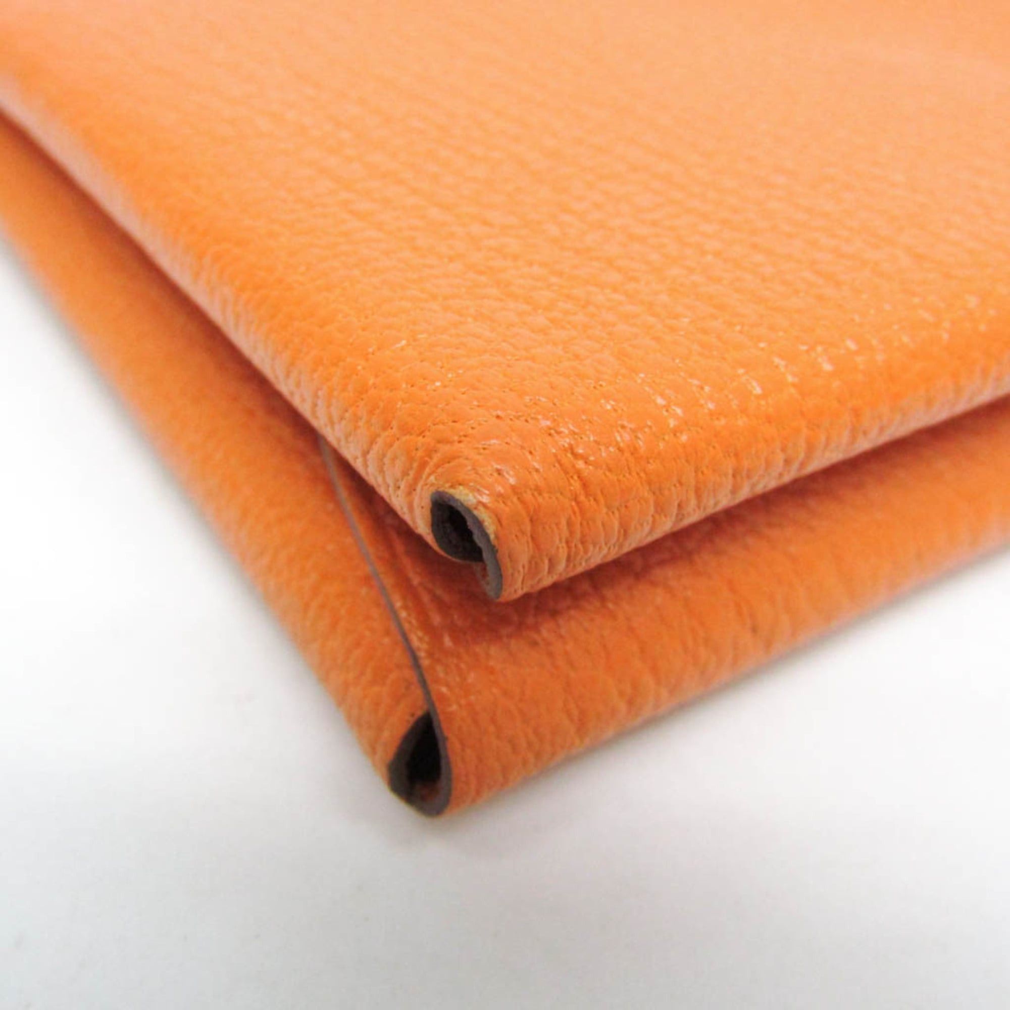 Hermes Hermes Calvi Duo Chevre Leather Card Case Orange Size ONE SIZE - 7 Thumbnail