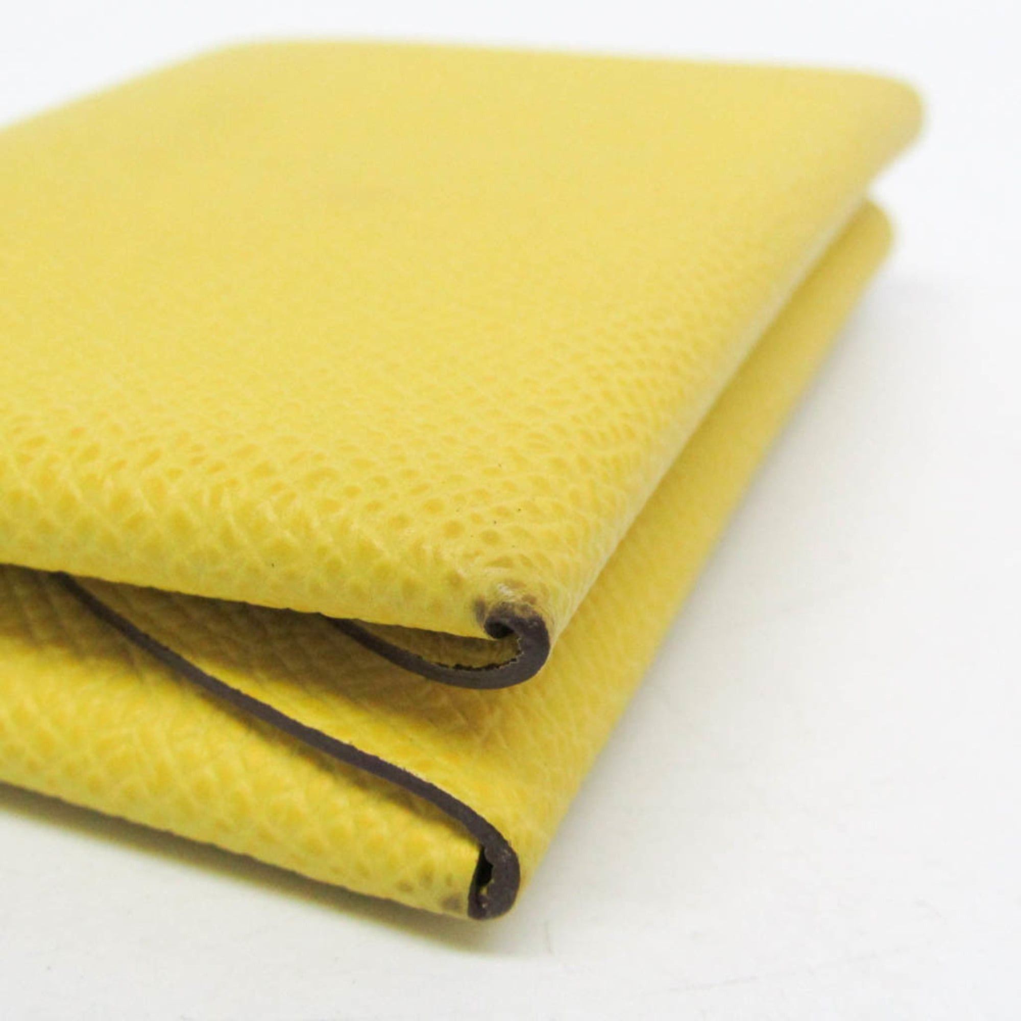 Hermes Hermes Calvi Duo Epsom Leather Card Case Yellow Size ONE SIZE - 8 Thumbnail