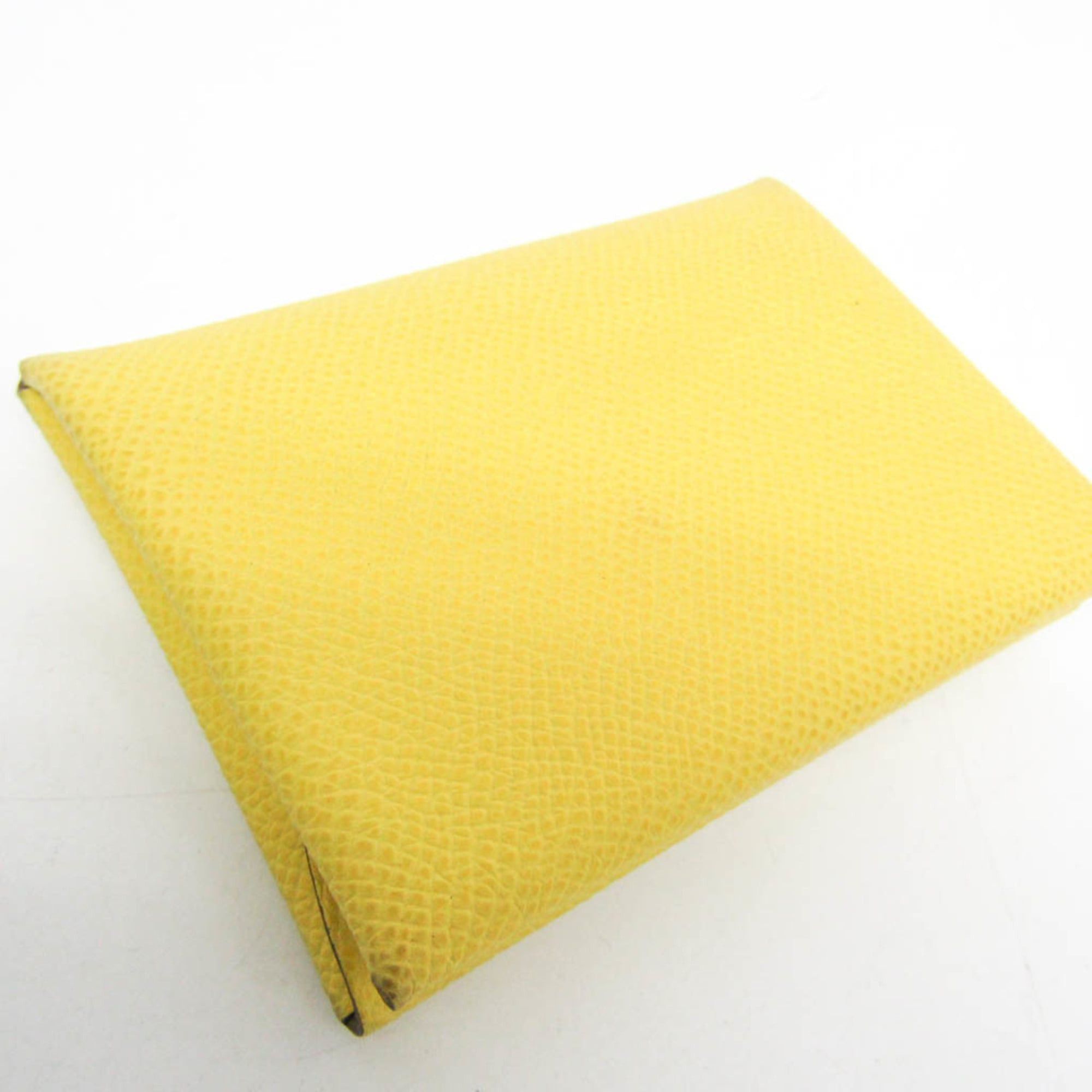 Hermes Hermes Calvi Duo Epsom Leather Card Case Yellow Size ONE SIZE - 6 Thumbnail