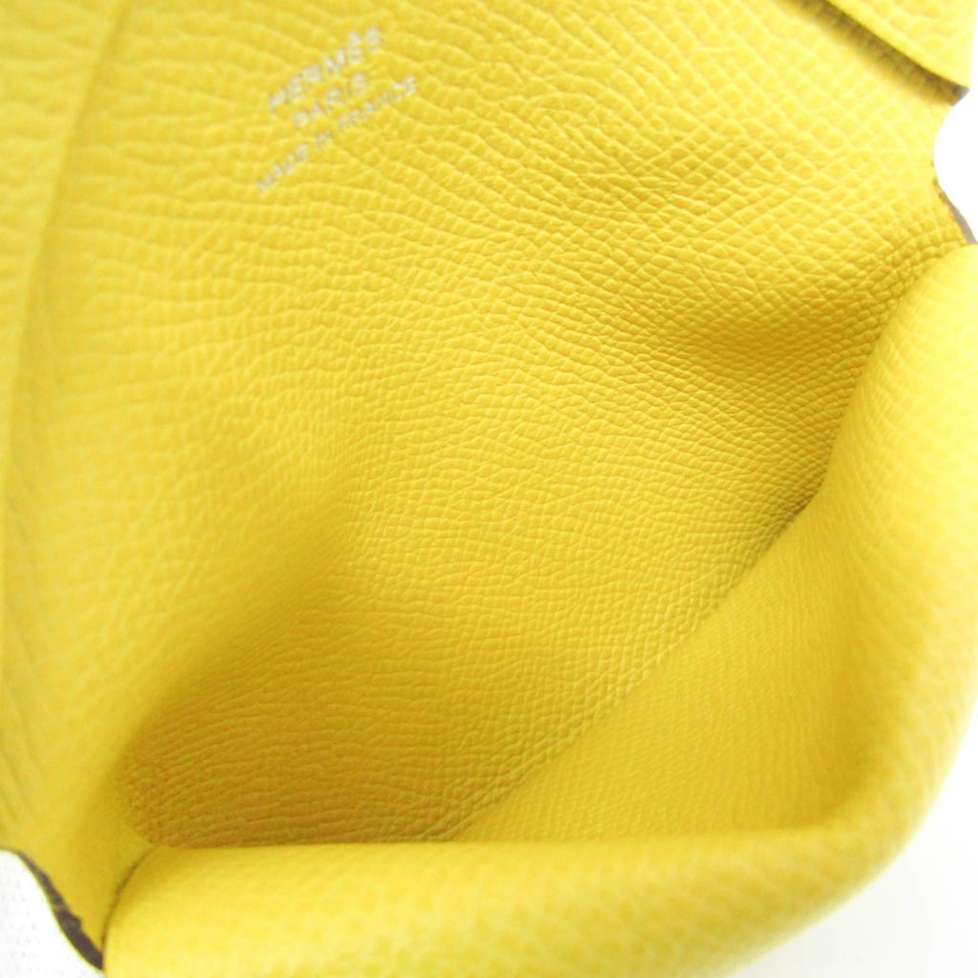 Hermes Hermes Calvi Duo Epsom Leather Card Case Yellow Size ONE SIZE - 5 Thumbnail