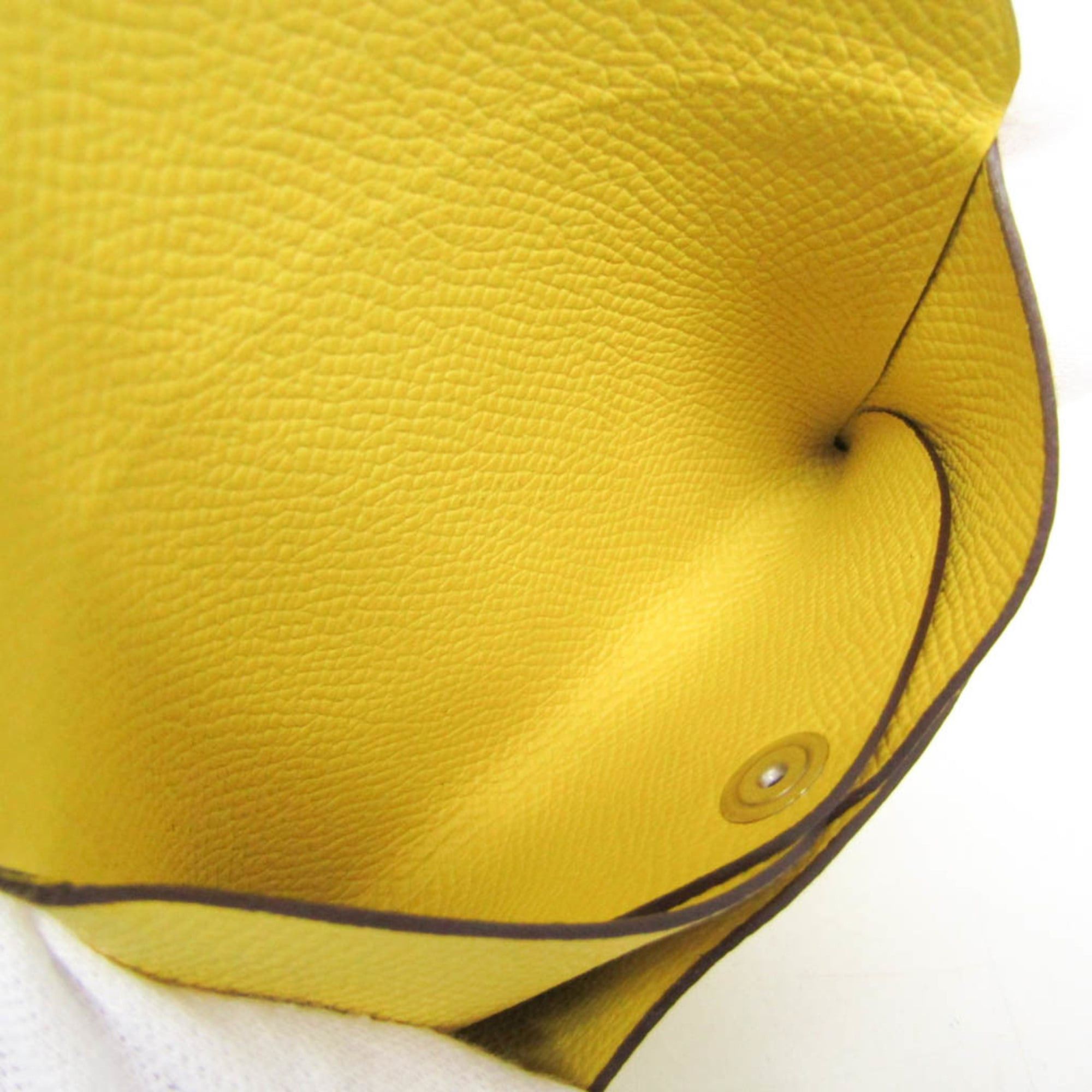 Hermes Hermes Calvi Duo Epsom Leather Card Case Yellow Size ONE SIZE - 4 Thumbnail