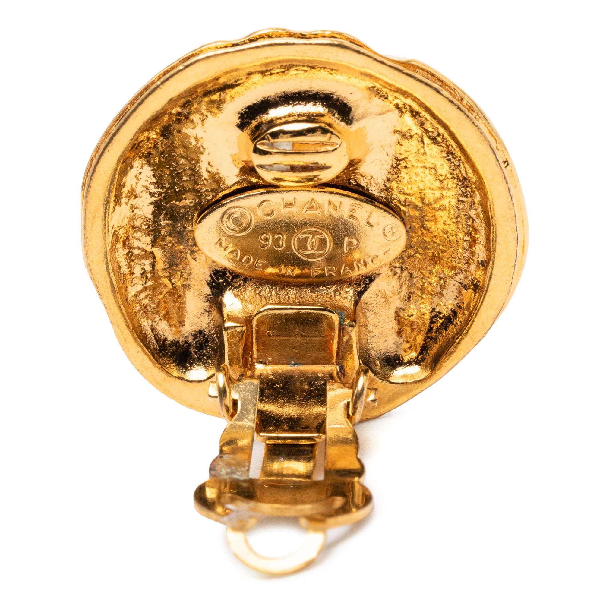 Chanel Chanel CC Gold Plated Round Clip On Earrings Size ONE SIZE - 3 Thumbnail
