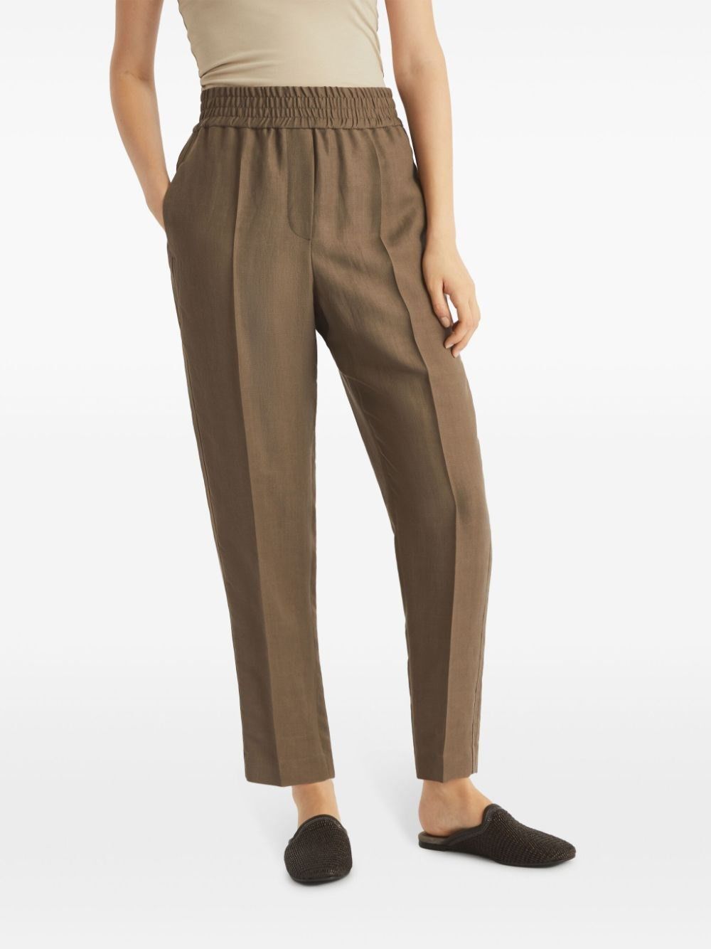 Brunello Cucinelli Viscose And Linen Fluid Twill Baggy Pull-On Pants Size 34" / US 12 / IT 48 - 4 Thumbnail
