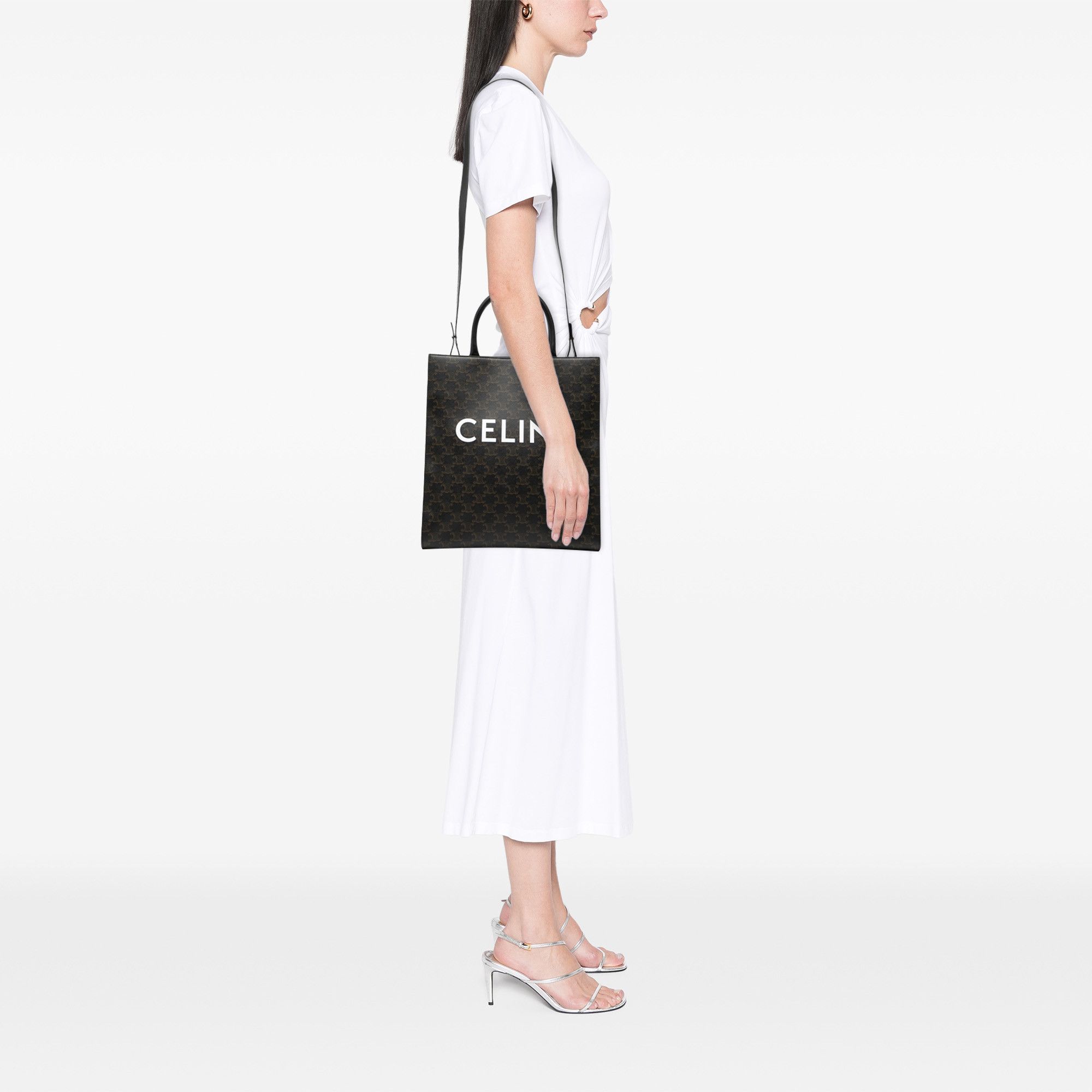 Celine Celine Medium Triomphe Coated Canvas Vertical Cabas Tote Size ONE SIZE - 7 Thumbnail