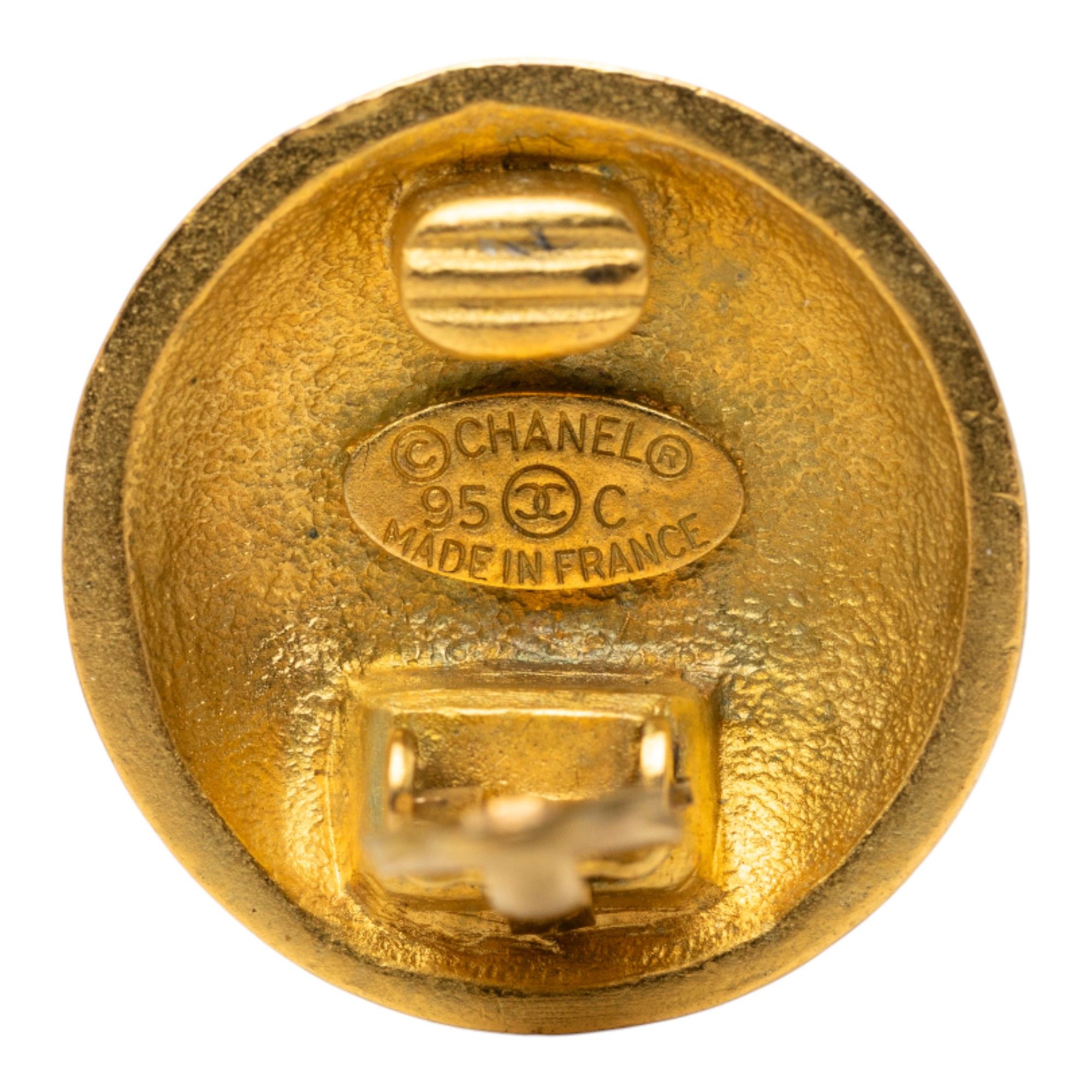 Chanel Chanel CC Gold Plated Button Clip On Earrings Size ONE SIZE - 3 Thumbnail
