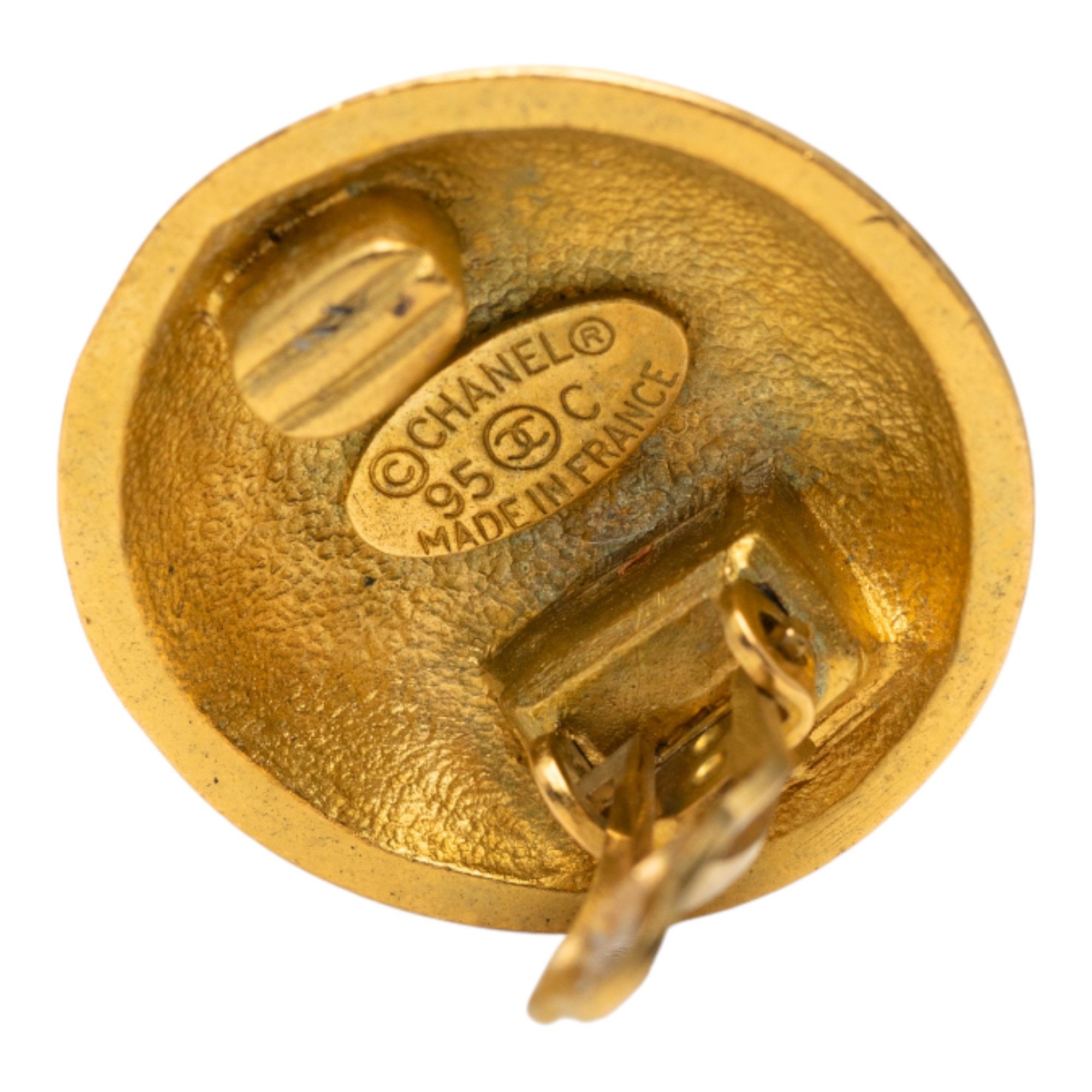 Chanel Chanel CC Gold Plated Button Clip On Earrings Size ONE SIZE - 4 Thumbnail